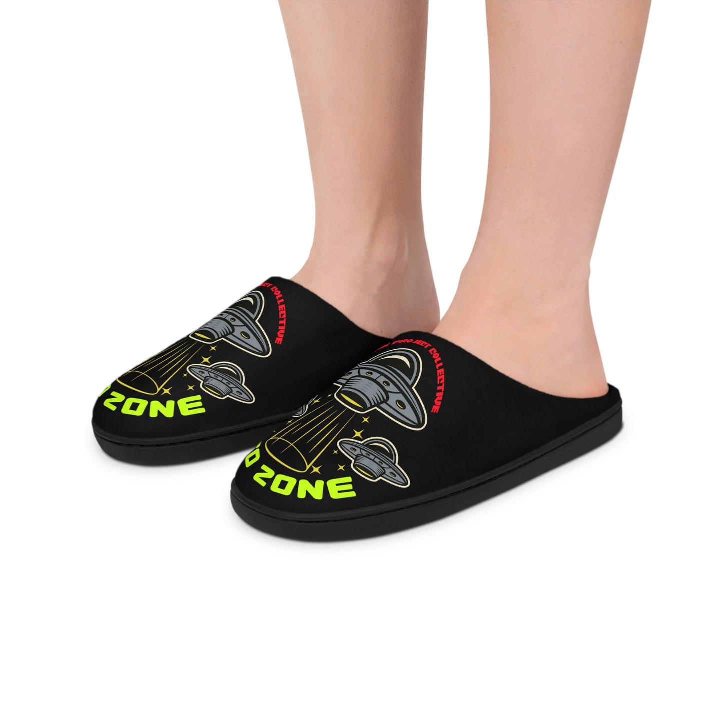 UFO Zone Black Men's Indoor Slippers