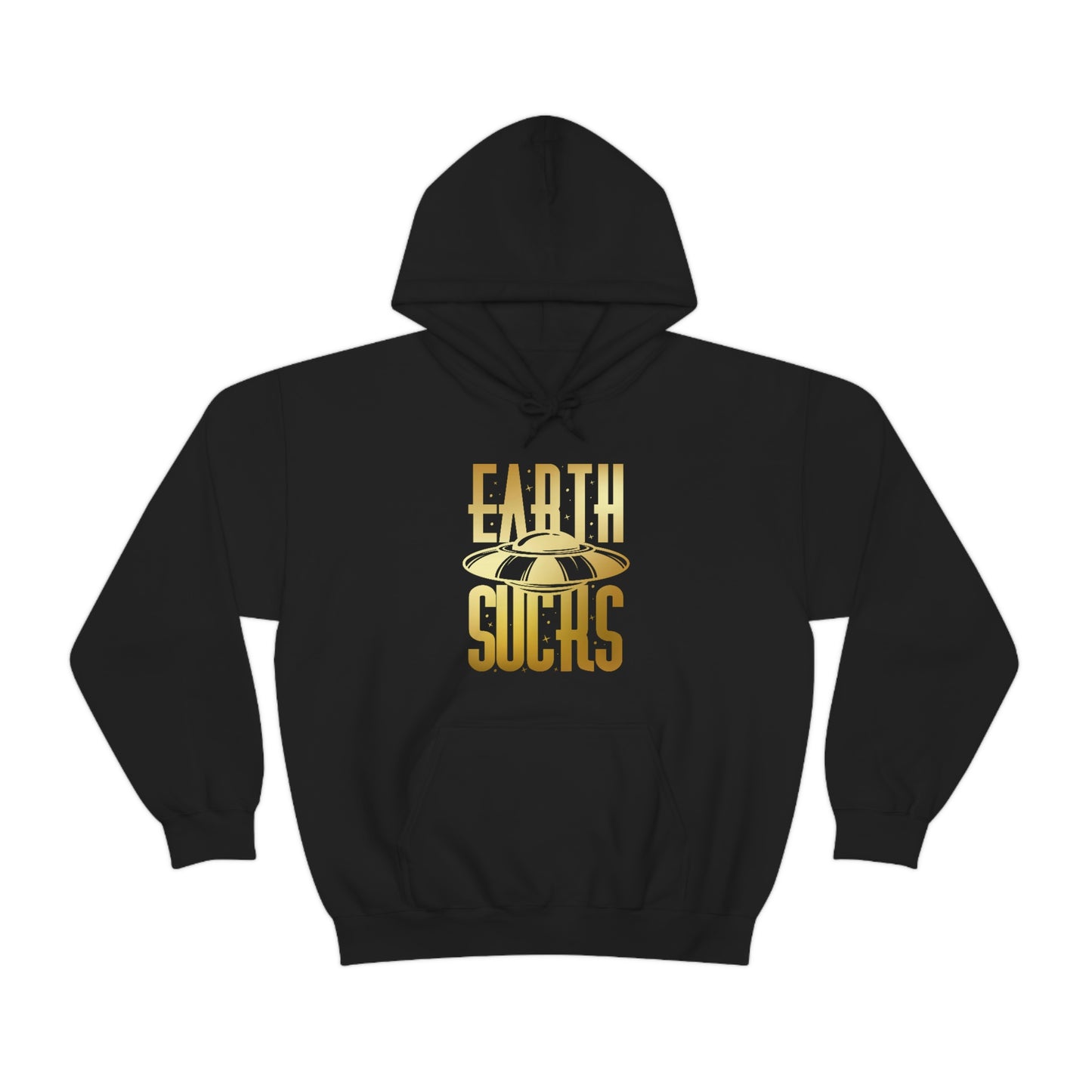 Earth Sucks Gold Font Unisex Heavy Blend™ Hooded Sweatshirt