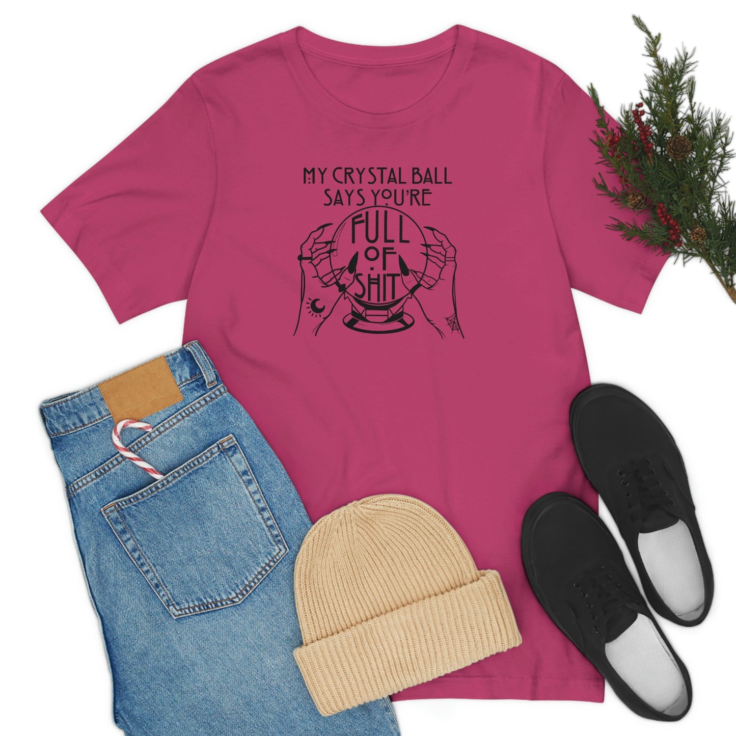 My Crystal Ball Black Font Unisex Jersey Short Sleeve Tee