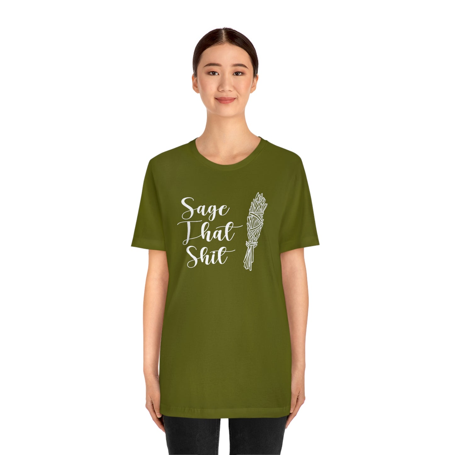 Sage That White Font Unisex Jersey Short Sleeve Tee