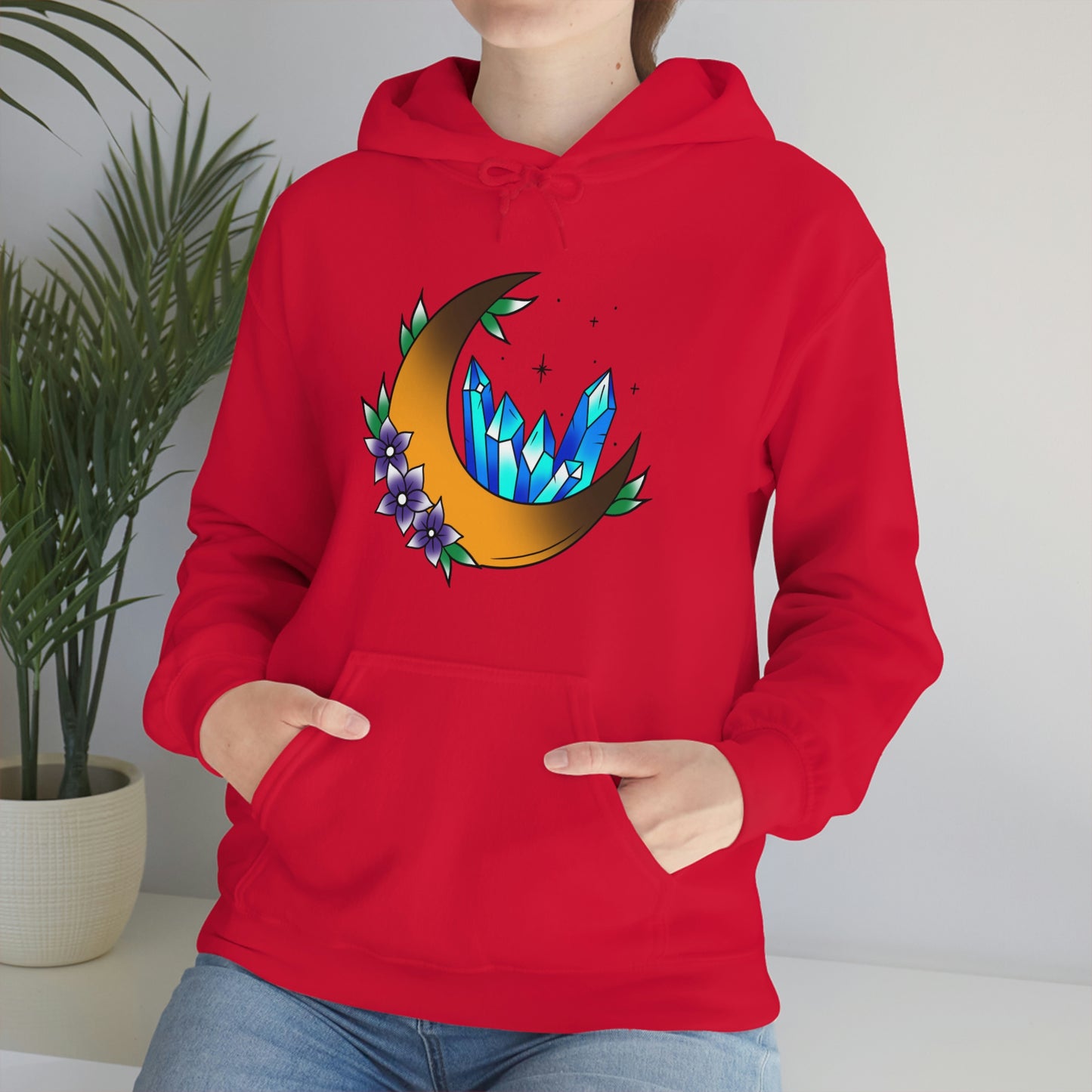 Blue Crystal Flower Unisex Heavy Blend™ Hooded Sweatshirt