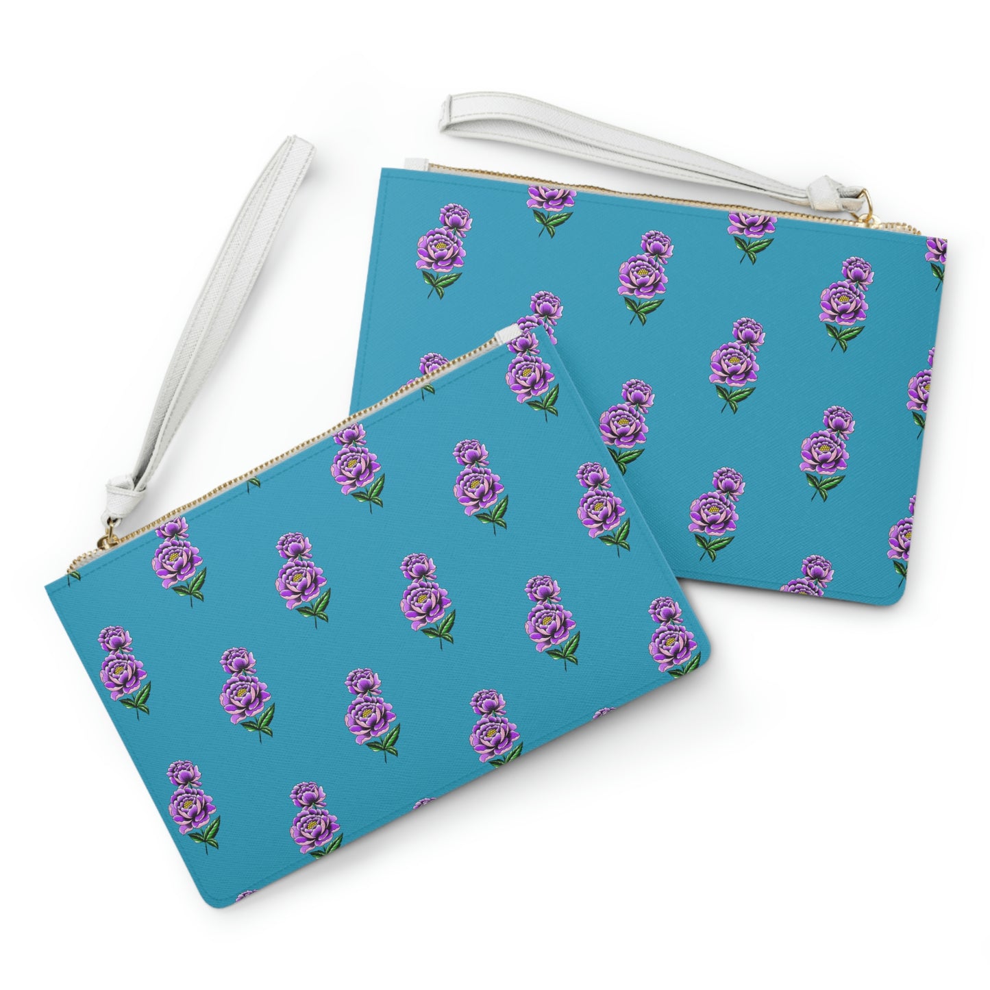 Flower, Turquoise Clutch Bag