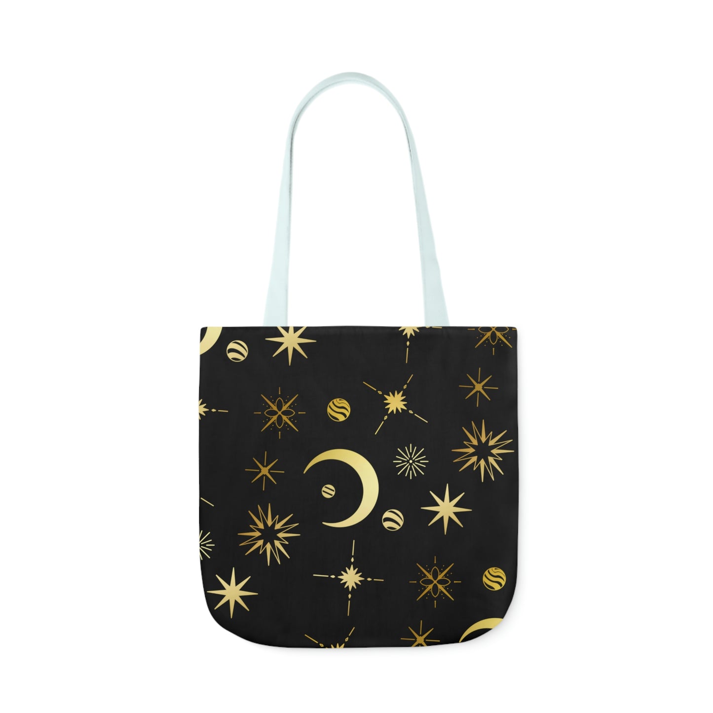 Moon and Stars AOP Polyester Canvas Tote Bag