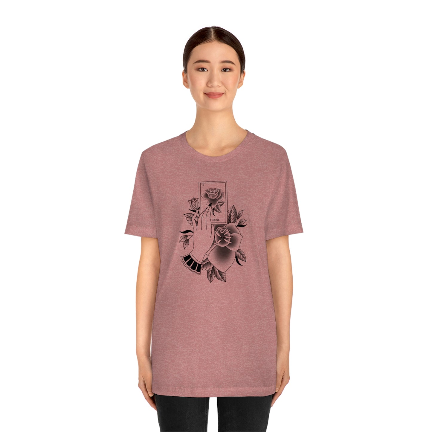 Rosa Card Black Shaded Unisex Jersey Short Sleeve Tee