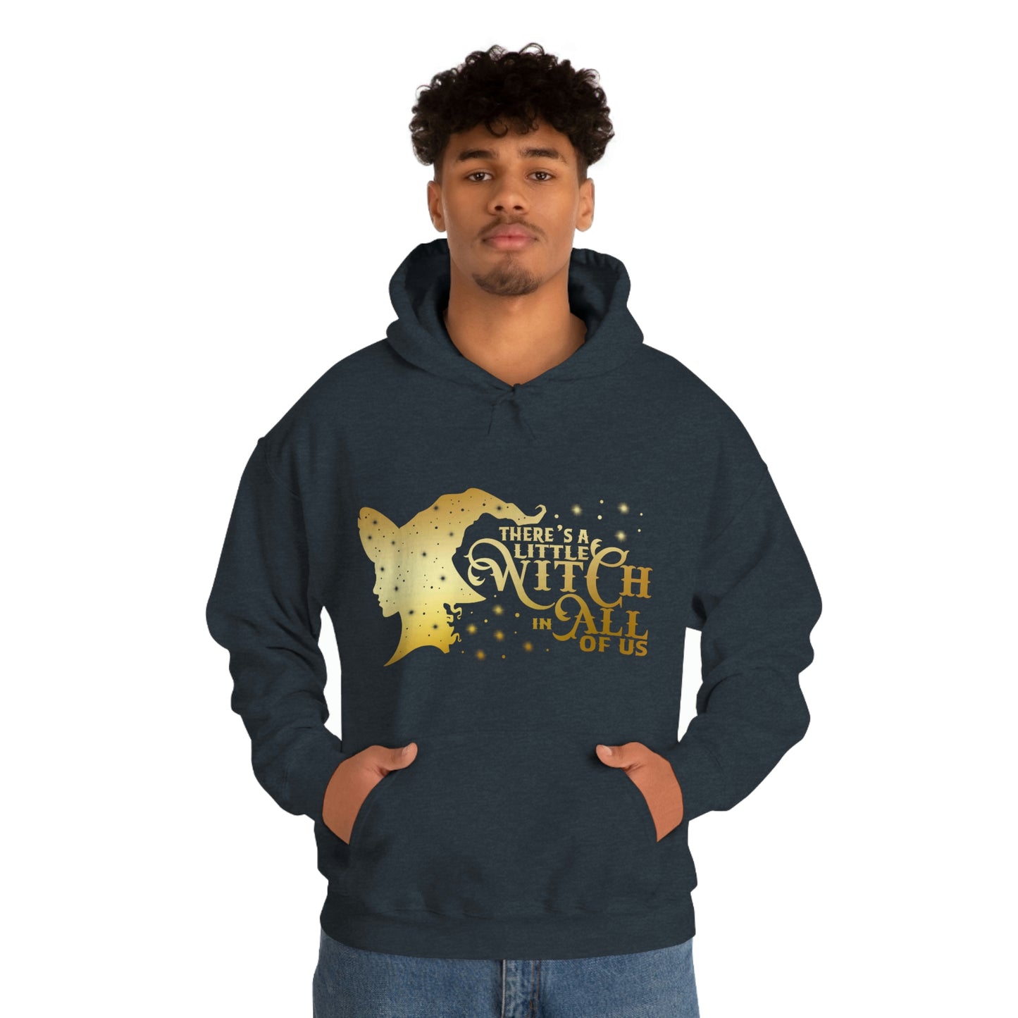 Witch In All of Us Gold Font Unisex Heavy Blend™ Hooded Sweatshirt