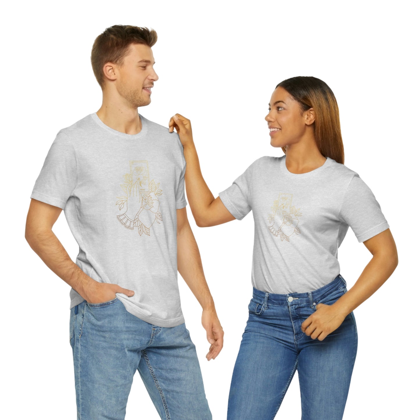 Rosa Card Gold Lines Unisex Jersey Short Sleeve Tee