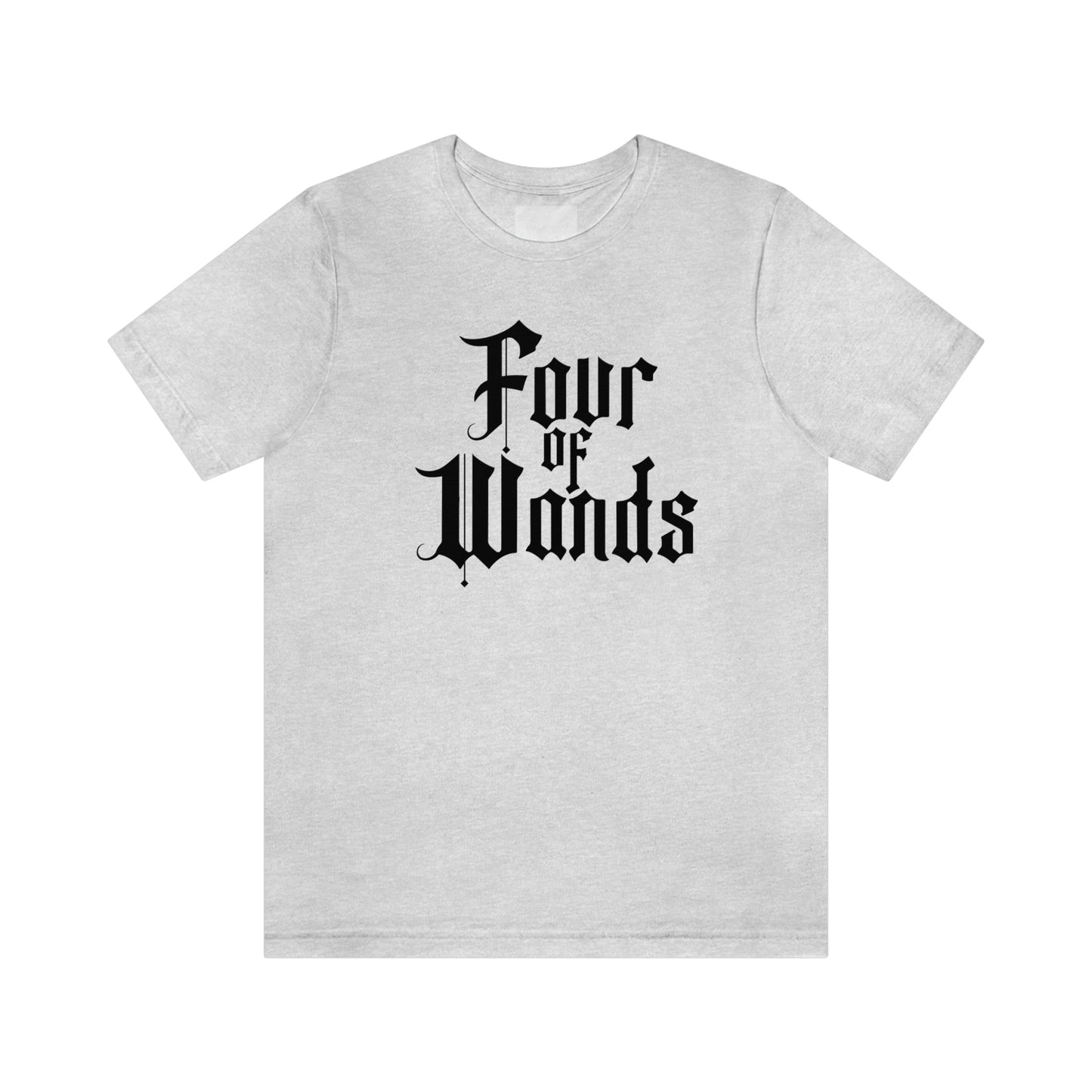 Four of Wands Black Logo Unisex Jersey Short Sleeve Tee