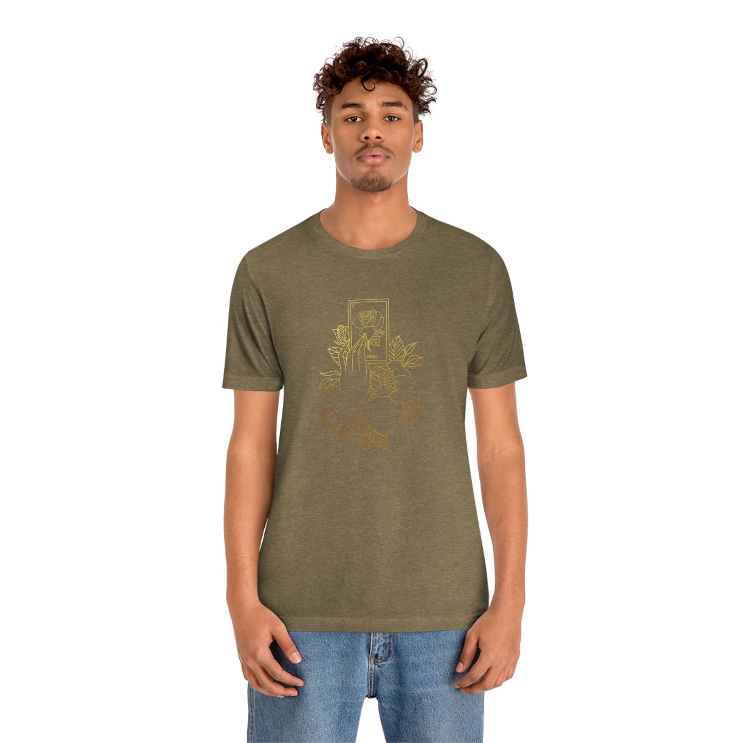 Rosa Card Gold Lines Unisex Jersey Short Sleeve Tee