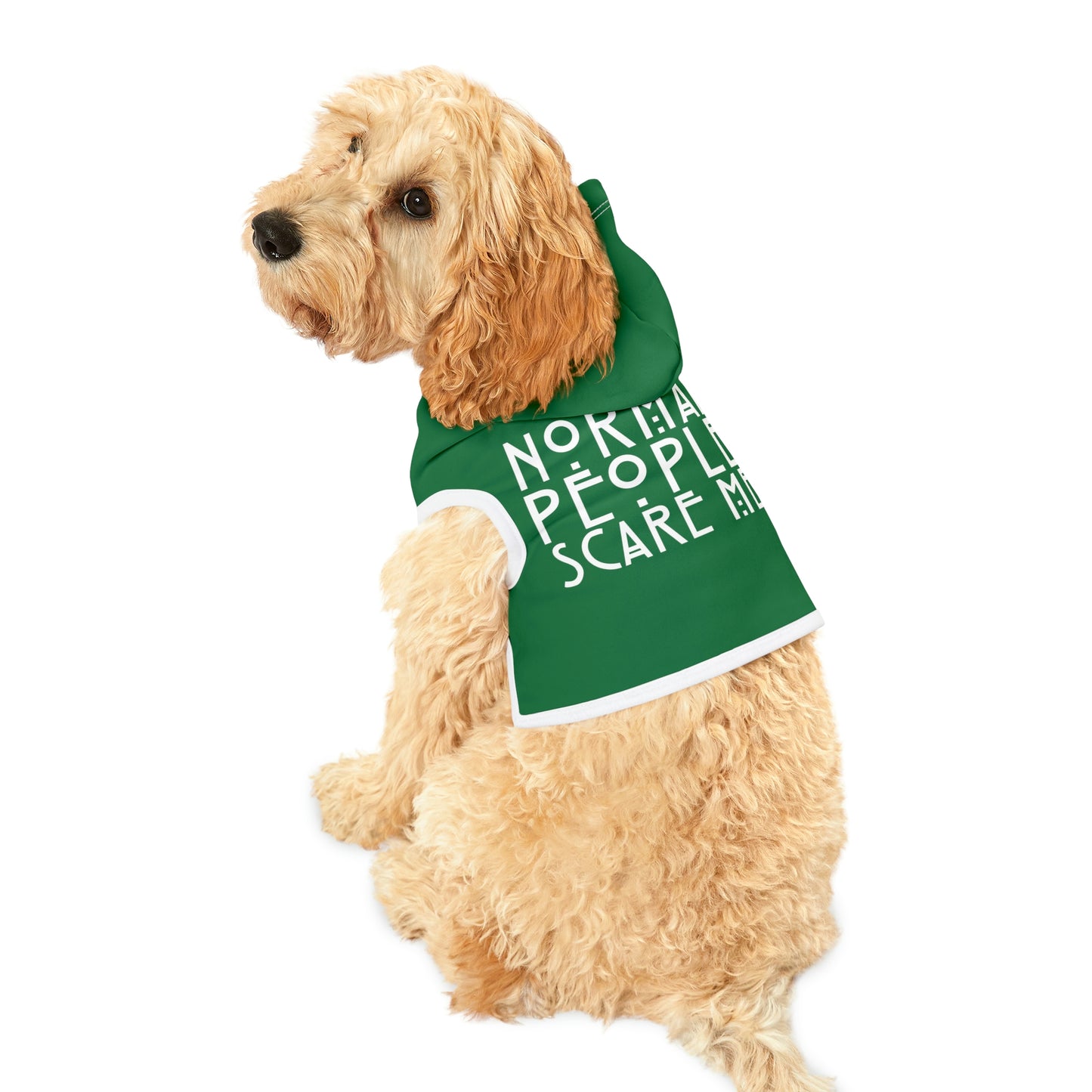 Normal People Scare Me Dark Green Dog Hoodie