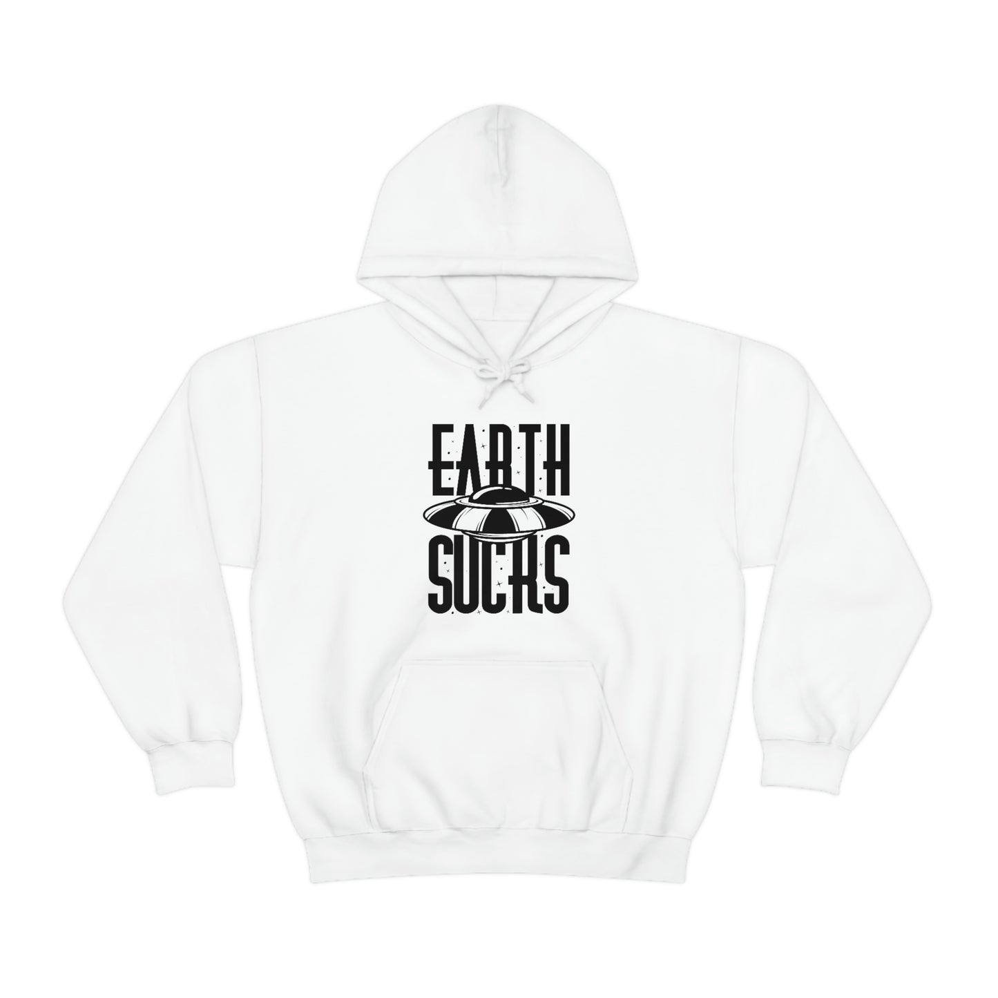 Earth Sucks Black Font Unisex Heavy Blend™ Hooded Sweatshirt