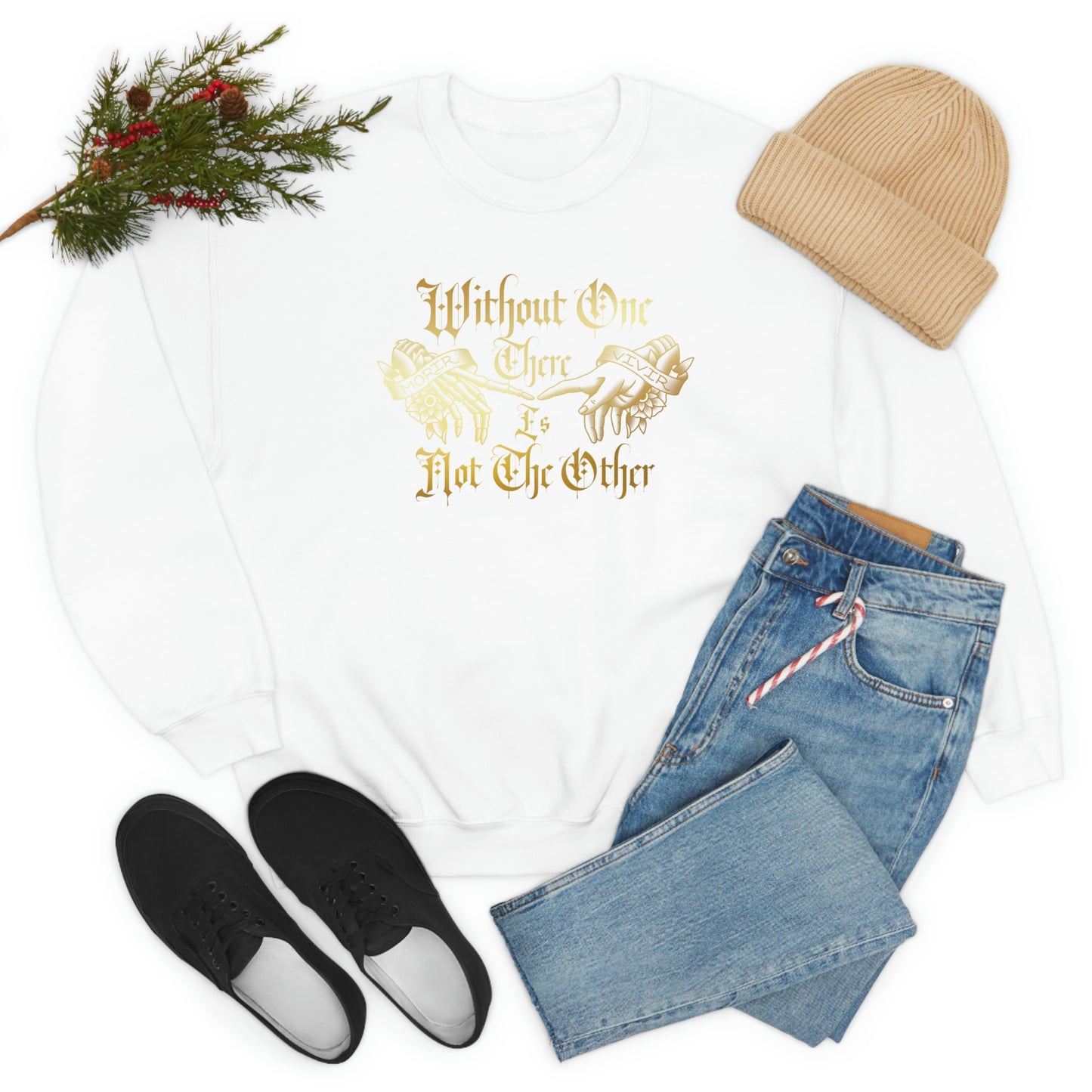 Without One There is Not The Other Gold Font unisex heavy blend crewneck sweatshirt