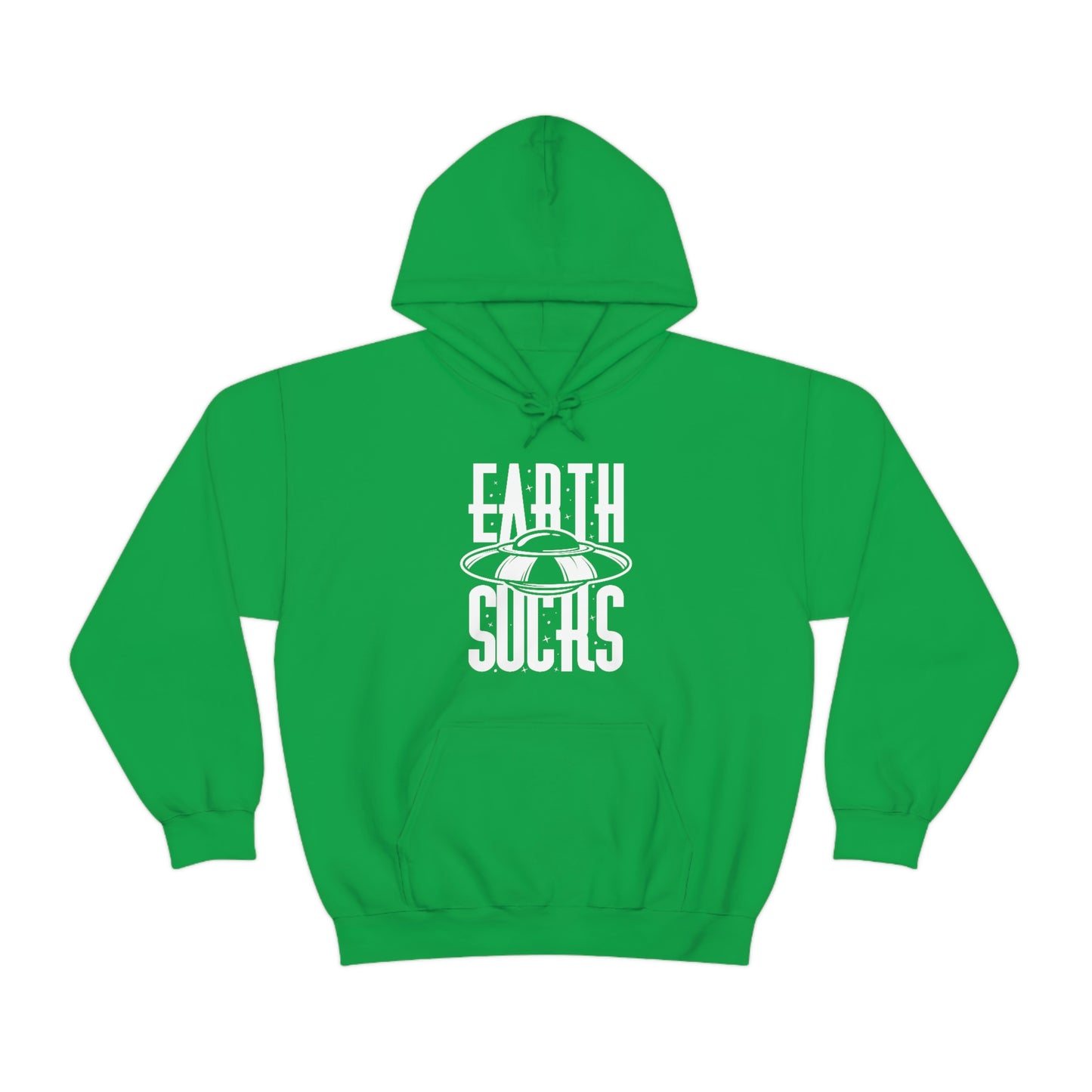 Earth Sucks White Font Unisex Heavy Blend™ Hooded Sweatshirt