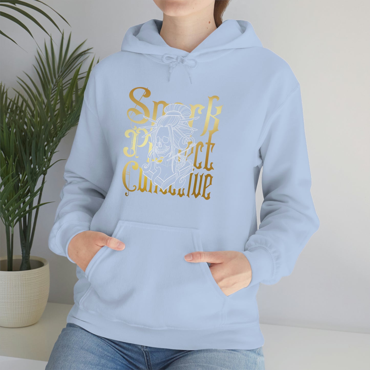 Japanese Spark Gold Font Unisex Heavy Blend™ Hooded Sweatshirt