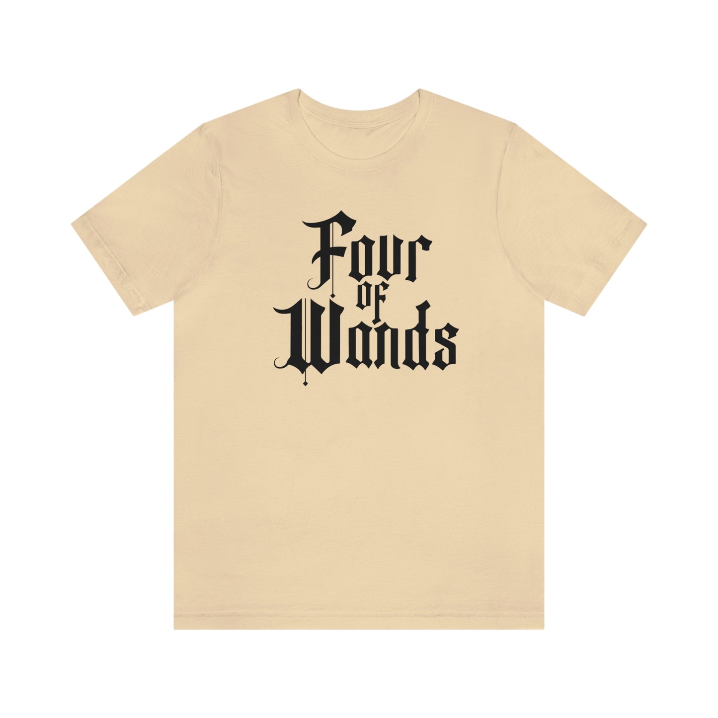 Four of Wands Black Logo Unisex Jersey Short Sleeve Tee