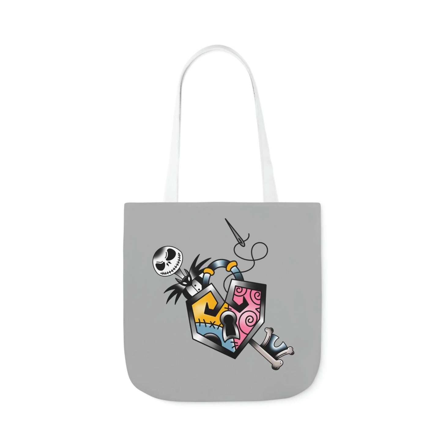 JS Lock and Key AOP Polyester Canvas Tote Bag