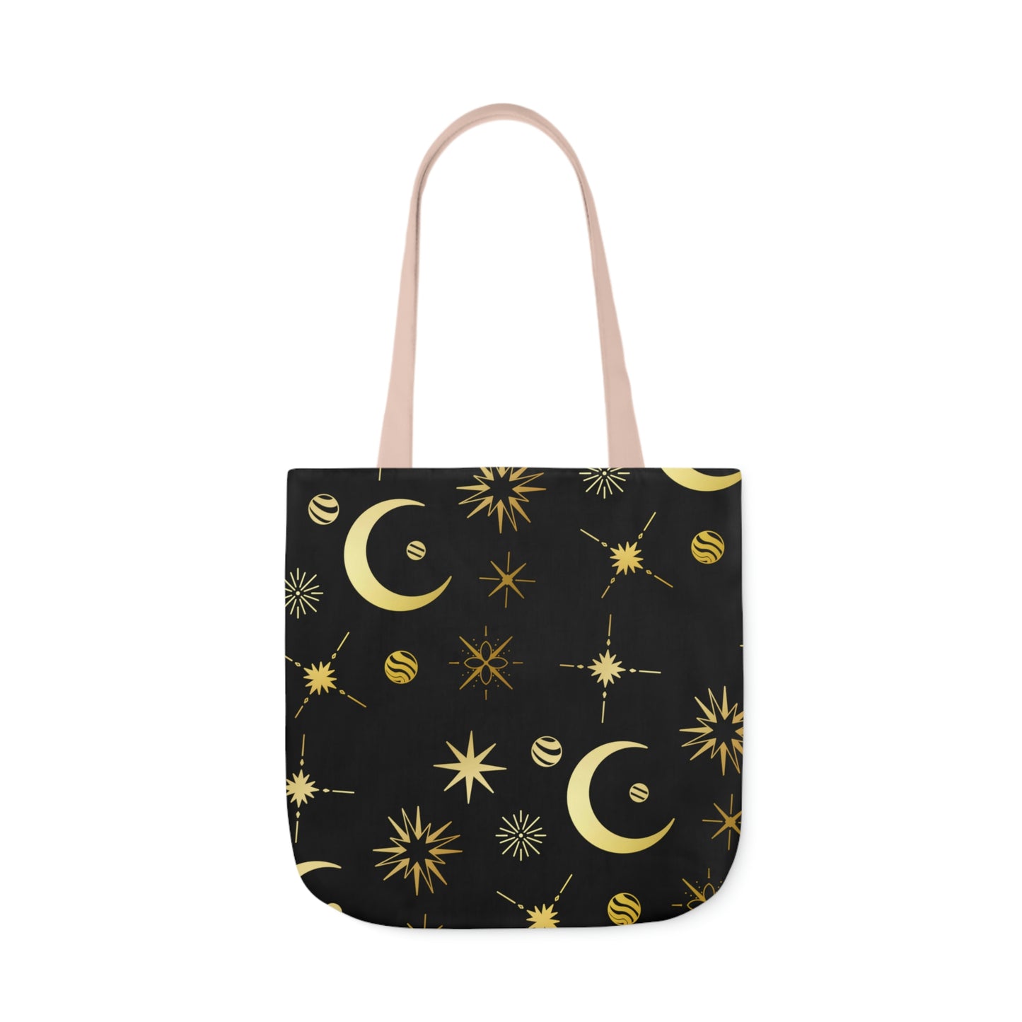 Moon and Stars AOP Polyester Canvas Tote Bag