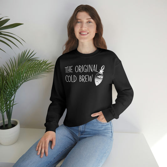 The Original Cold Brew White Font unisex heavy blend crewneck sweatshirt