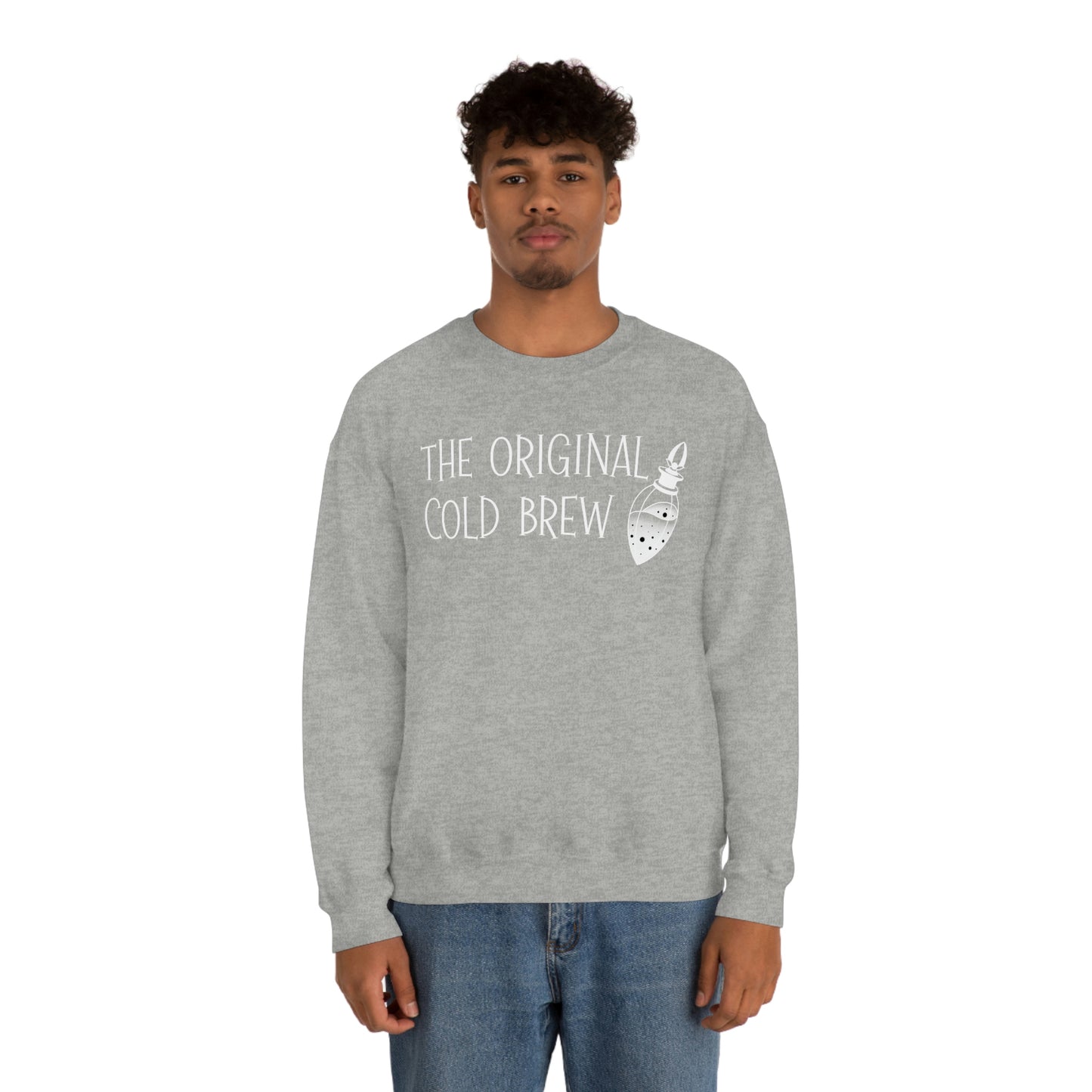 The Original Cold Brew White Font unisex heavy blend crewneck sweatshirt