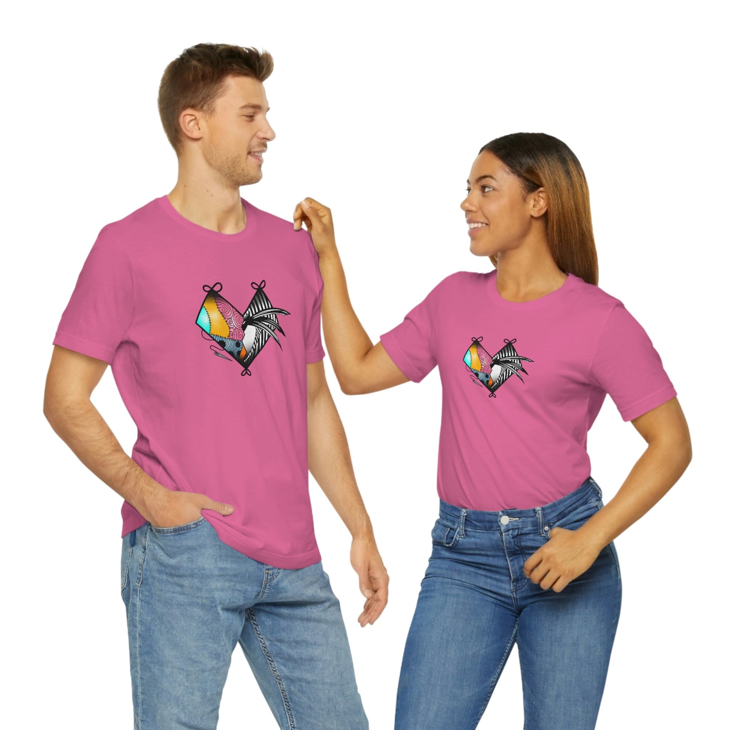 Jack and Sally Heart Unisex Jersey Short Sleeve Tee