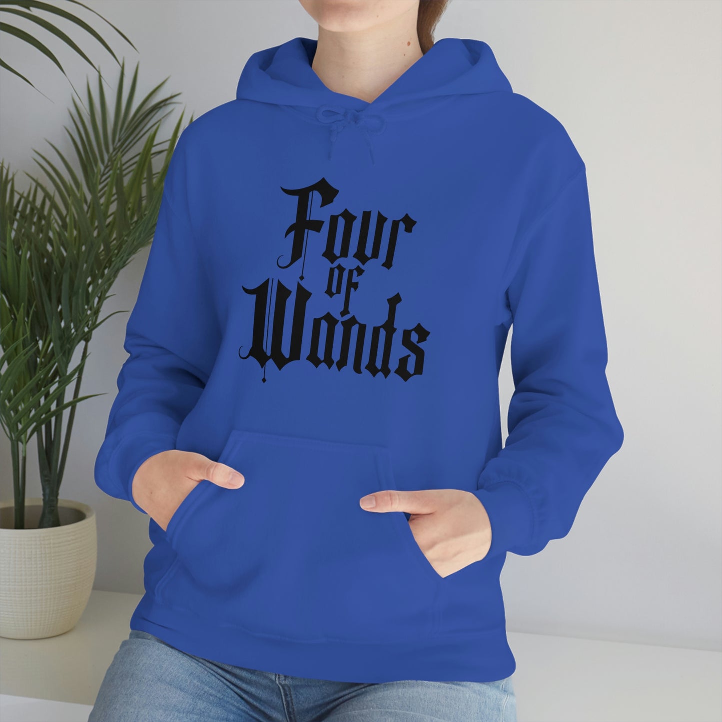 Four of Wands Black Logo Unisex Heavy Blend™ Hooded Sweatshirt