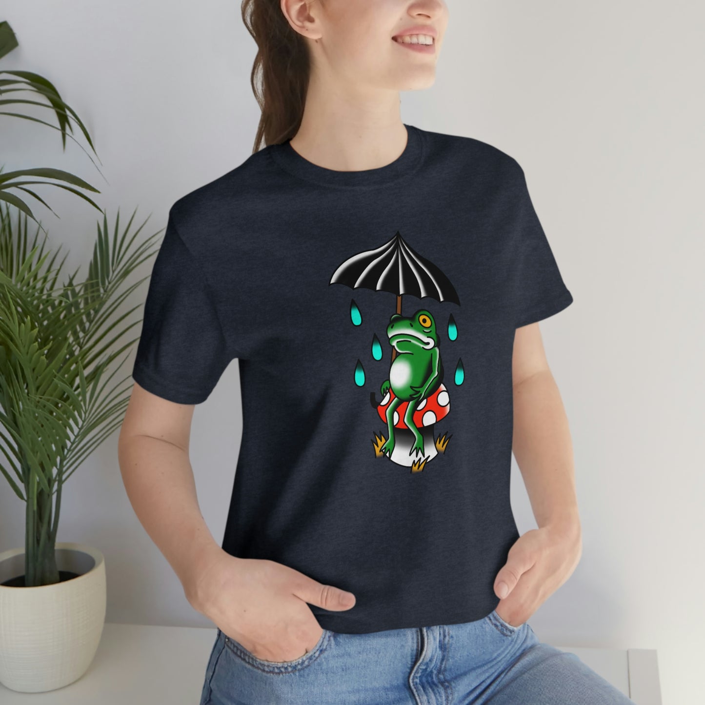 Rainy Day Frog Unisex Jersey Short Sleeve Tee