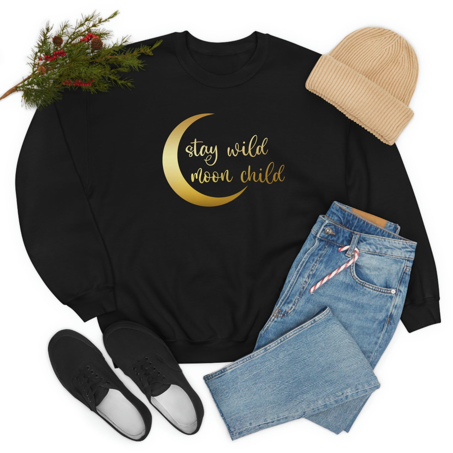 Stay Wild Moon Child Gold unisex heavy blend crewneck sweatshirt