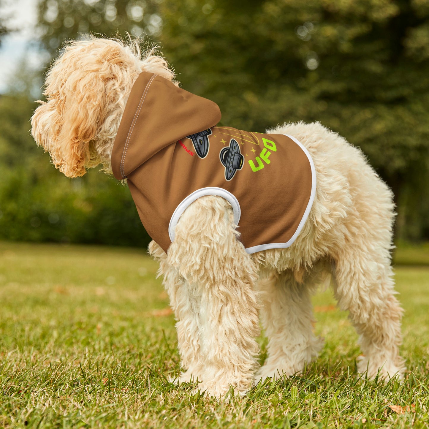 UFO Zone Lt Brown Dog Hoodie