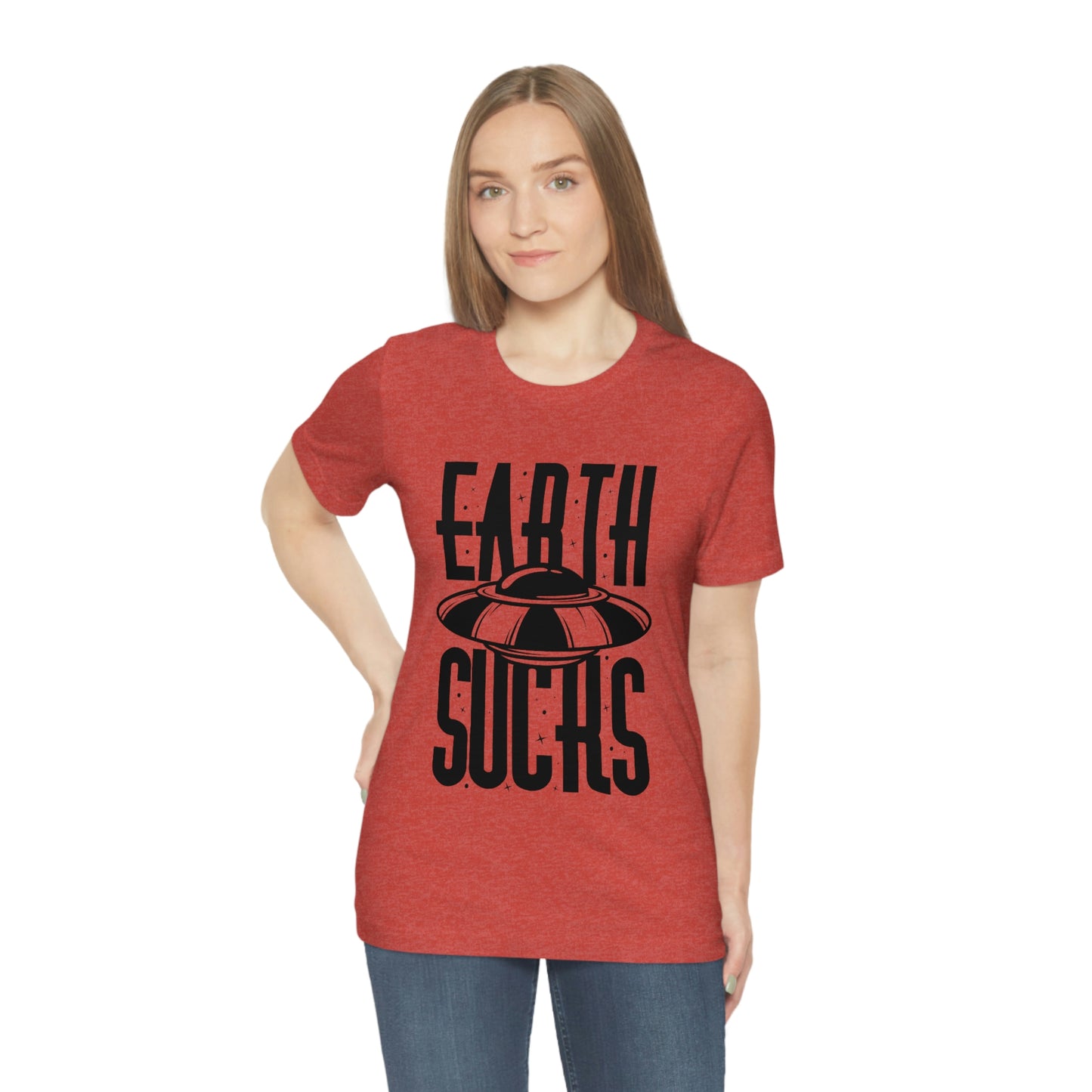 Earth Sucks Black Font Unisex Jersey Short Sleeve Tee