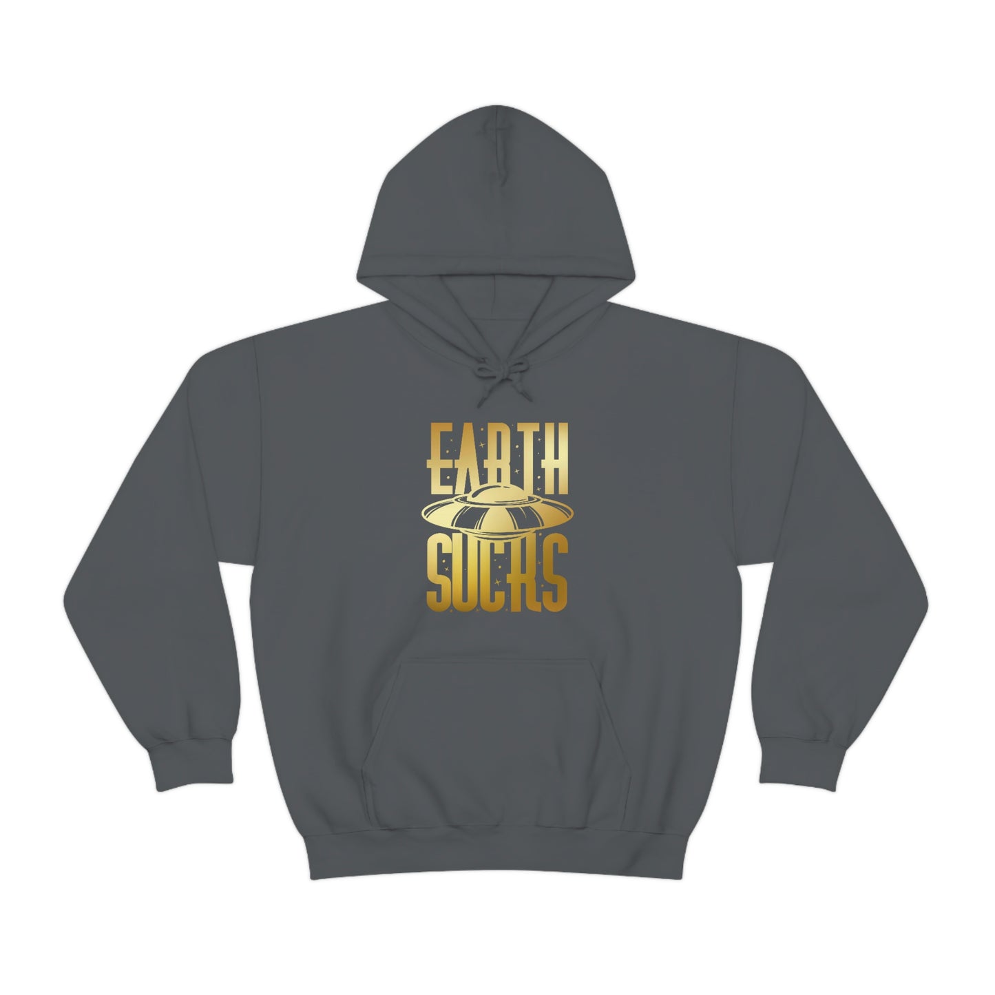 Earth Sucks Gold Font Unisex Heavy Blend™ Hooded Sweatshirt