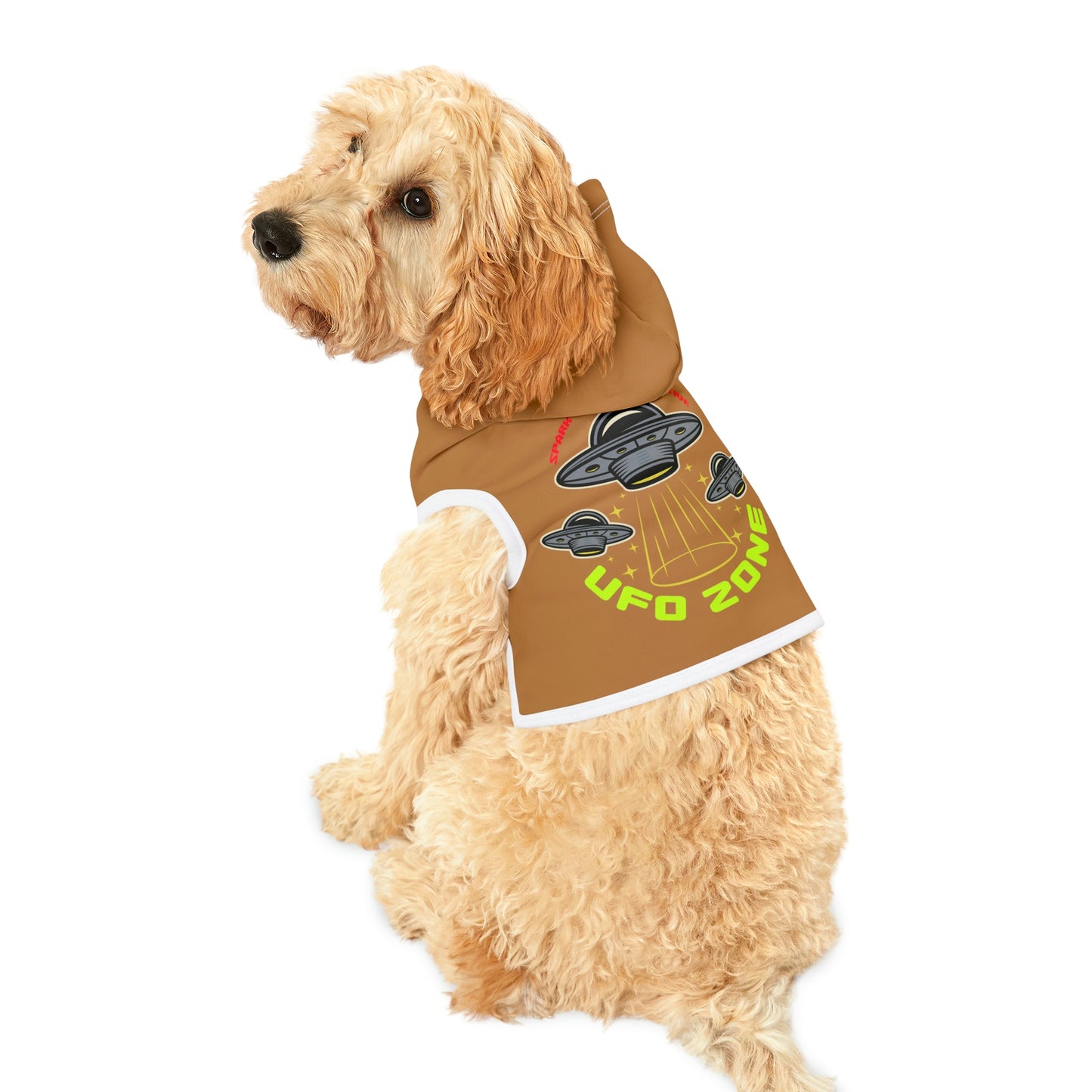 UFO Zone Lt Brown Dog Hoodie