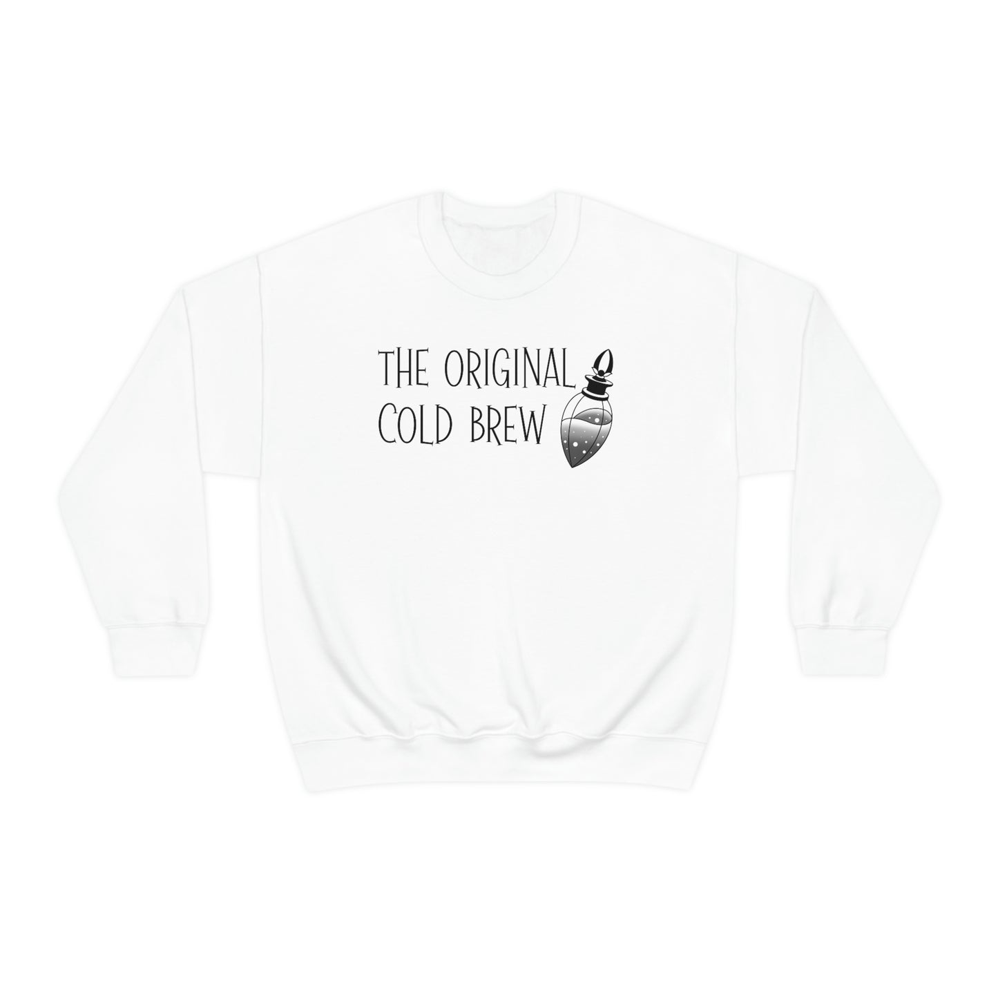 The Original Cold Brew Black Font White unisex heavy blend crewneck sweatshirt