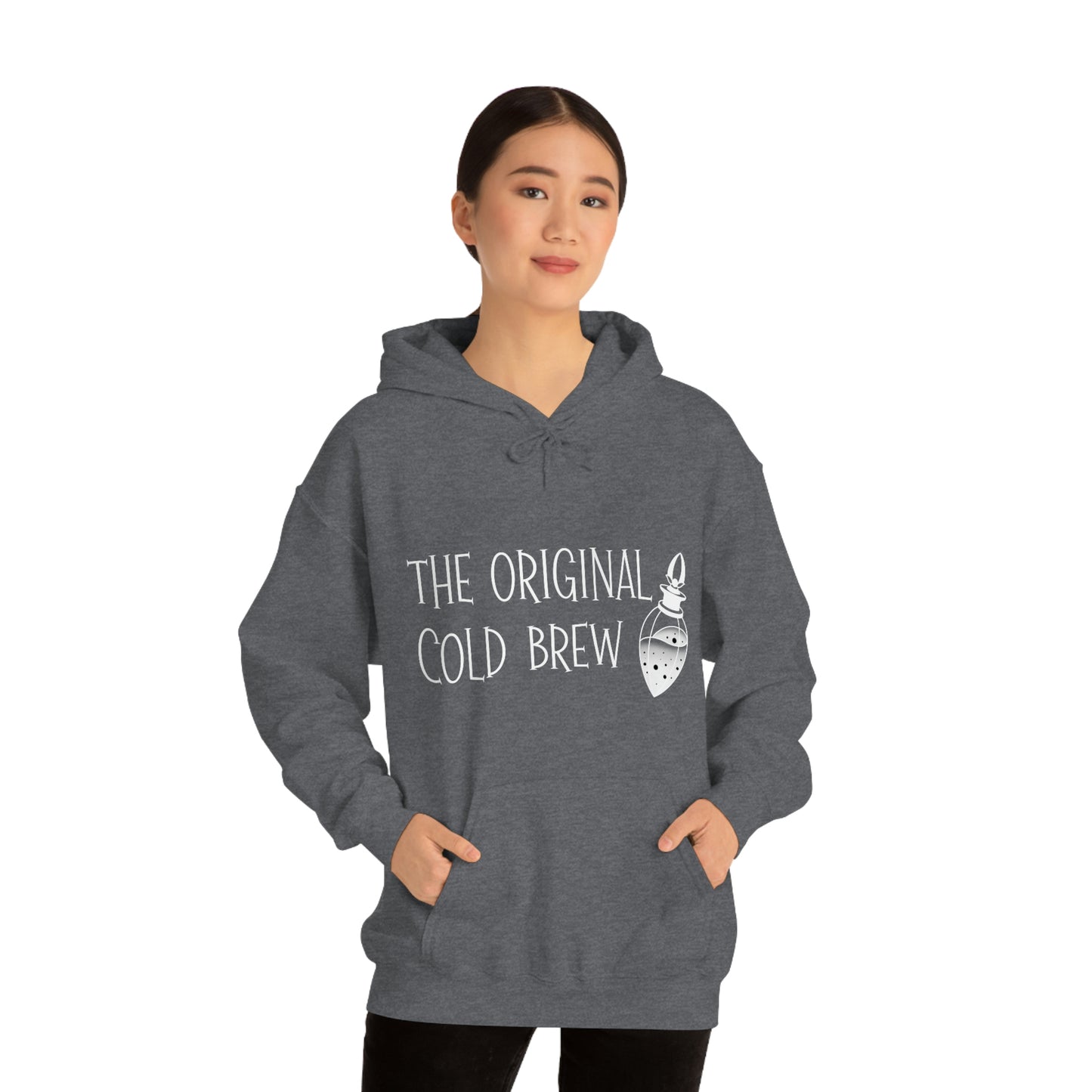 The Original Cold Brew White Font Unisex Heavy Blend™ Hooded Sweatshirt