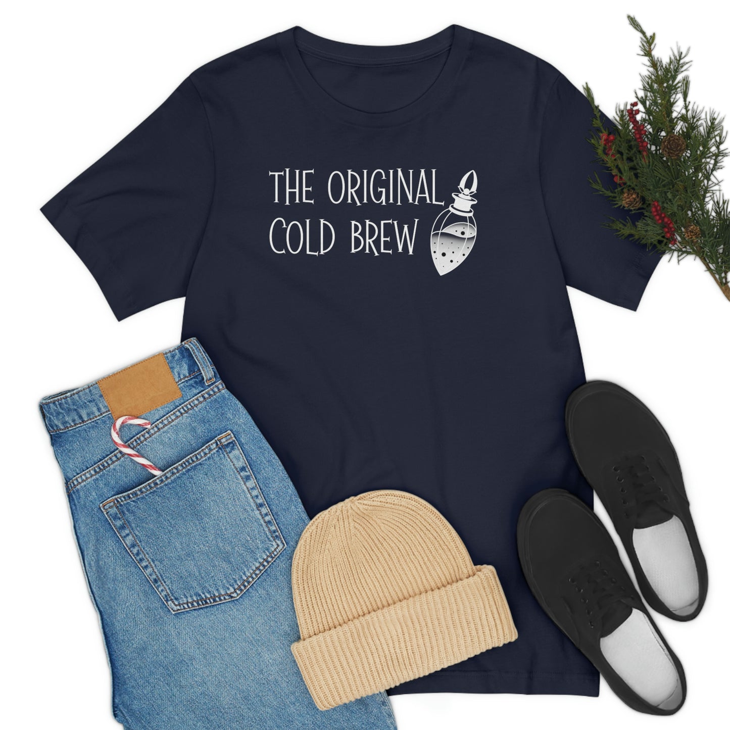 The Original Cold Brew White Font Unisex Jersey Short Sleeve Tee