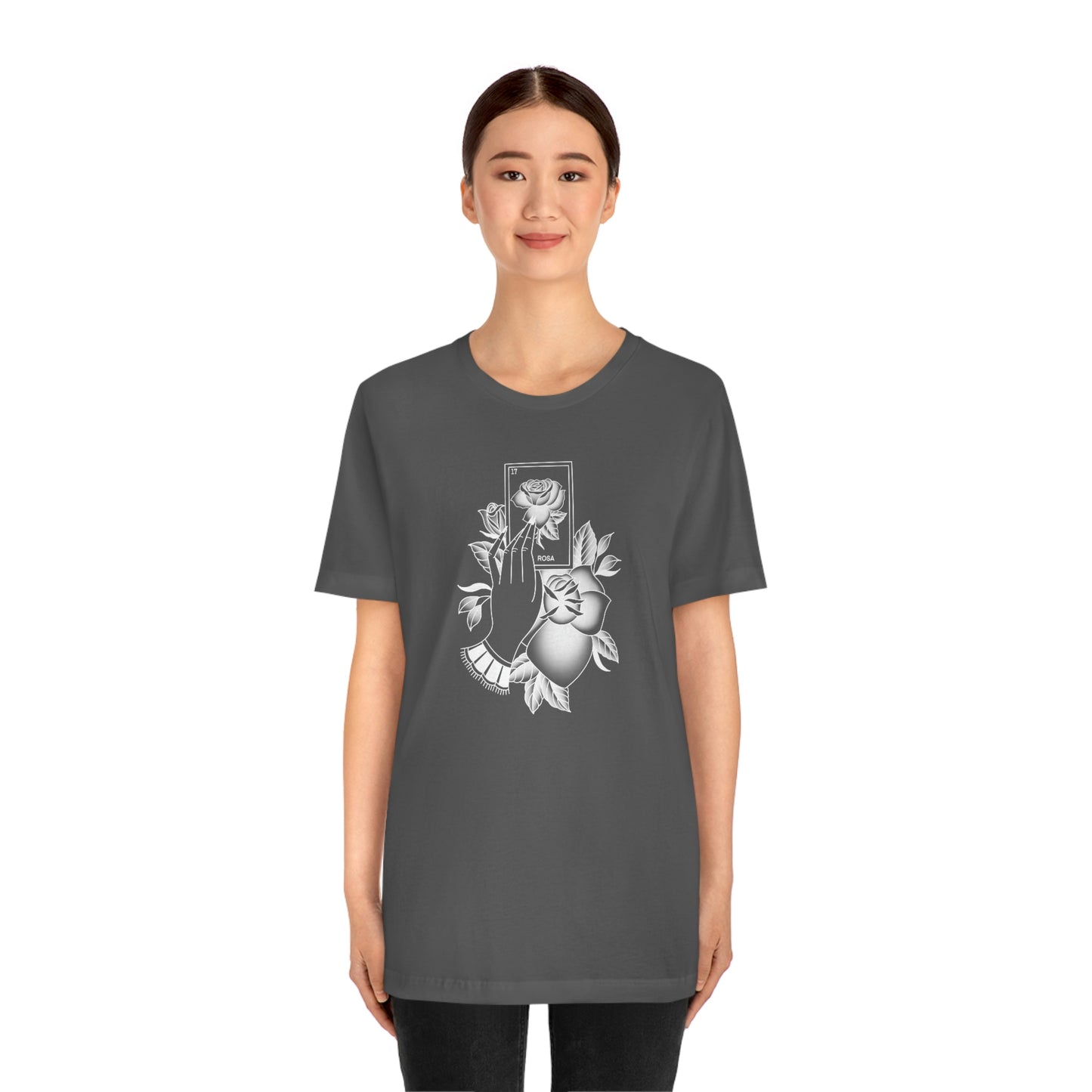 Rosa Card White Shaded Unisex Jersey Short Sleeve Tee