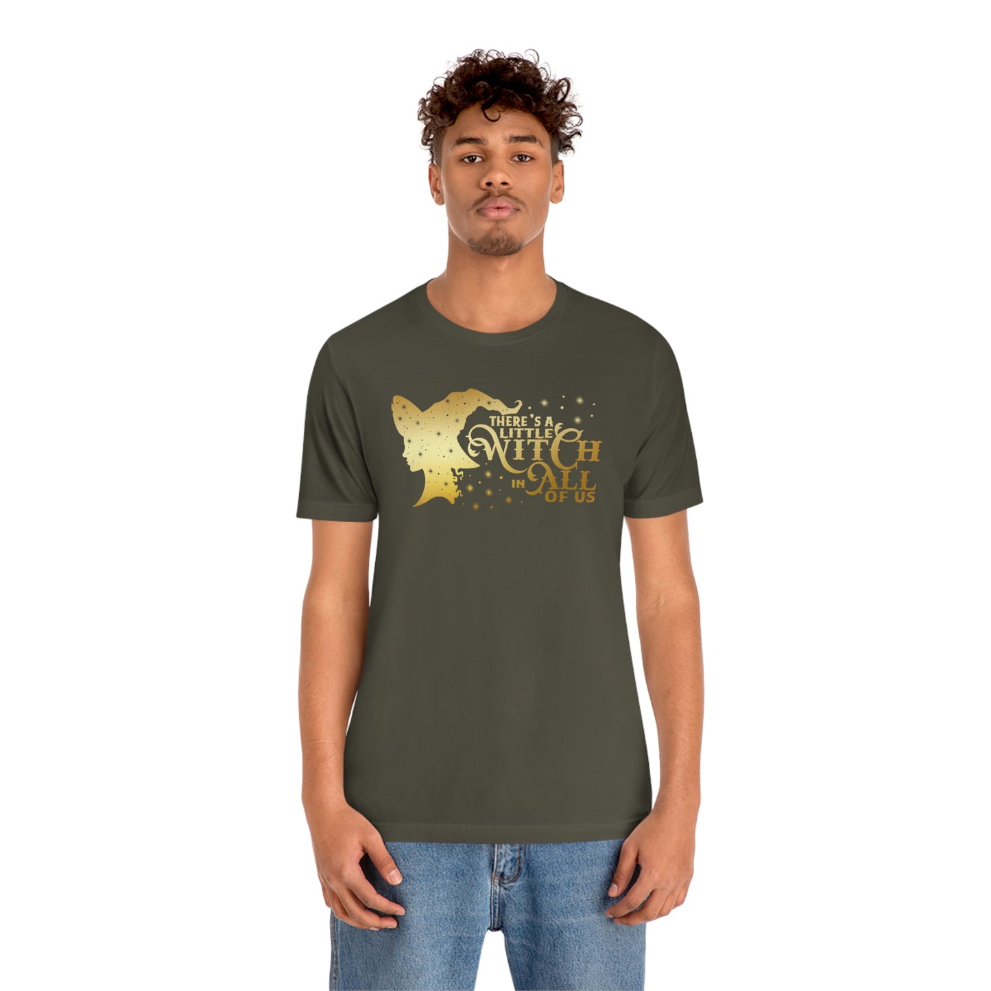 Witch In All of Us Gold Font Unisex Jersey Short Sleeve Tee