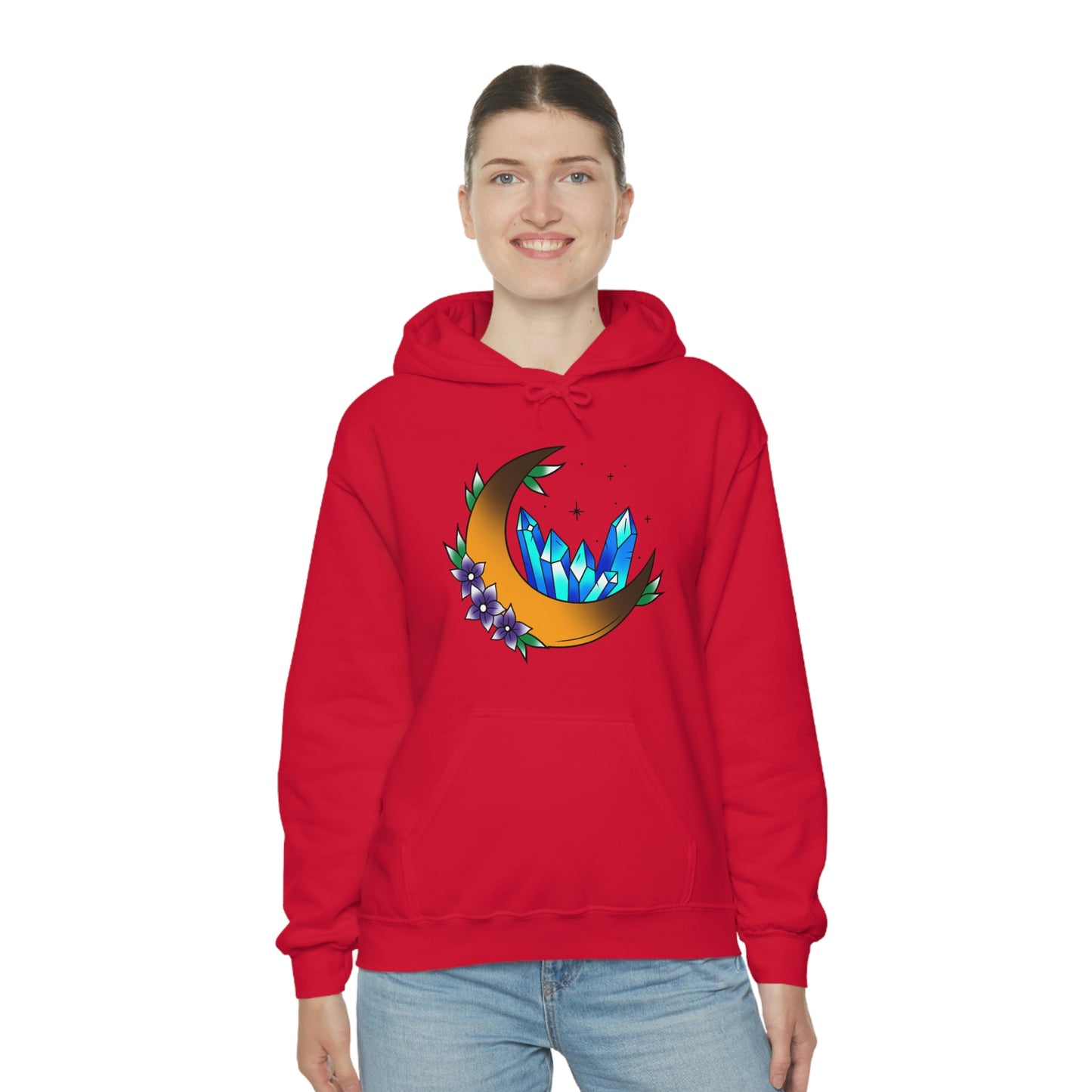 Blue Crystal Flower Unisex Heavy Blend™ Hooded Sweatshirt