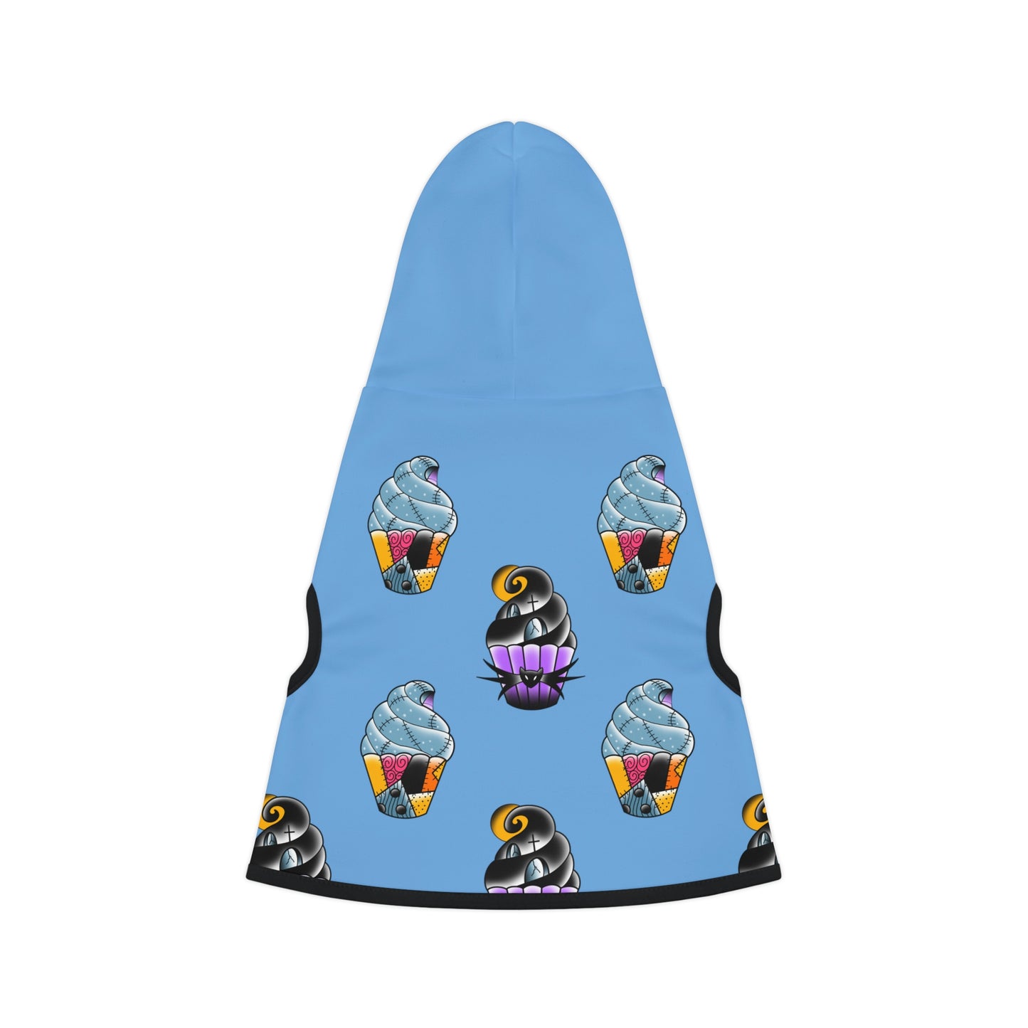 Jack and Sally Cupcake Lt Blue Dog Hoodie