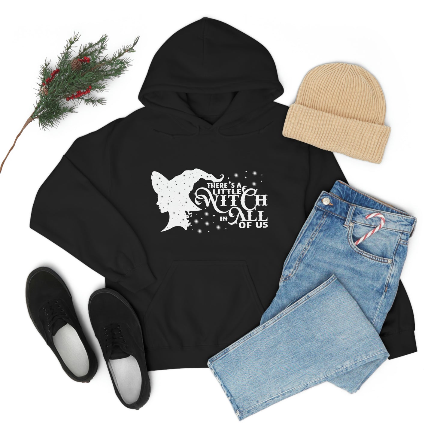 Witch In All of Us White Font Unisex Heavy Blend™ Hooded Sweatshirt