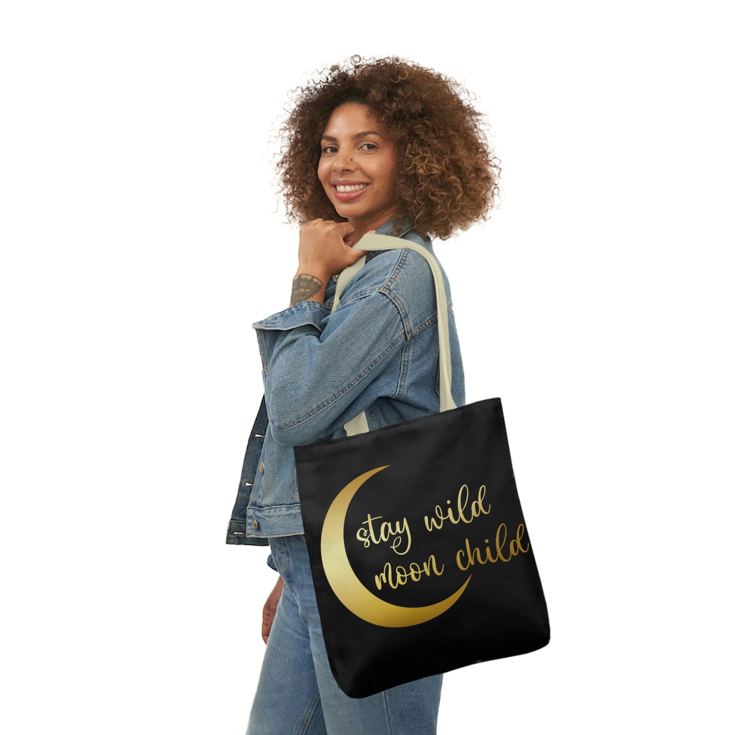 Stay Wild Moon Child AOP Polyester Canvas Tote Bag