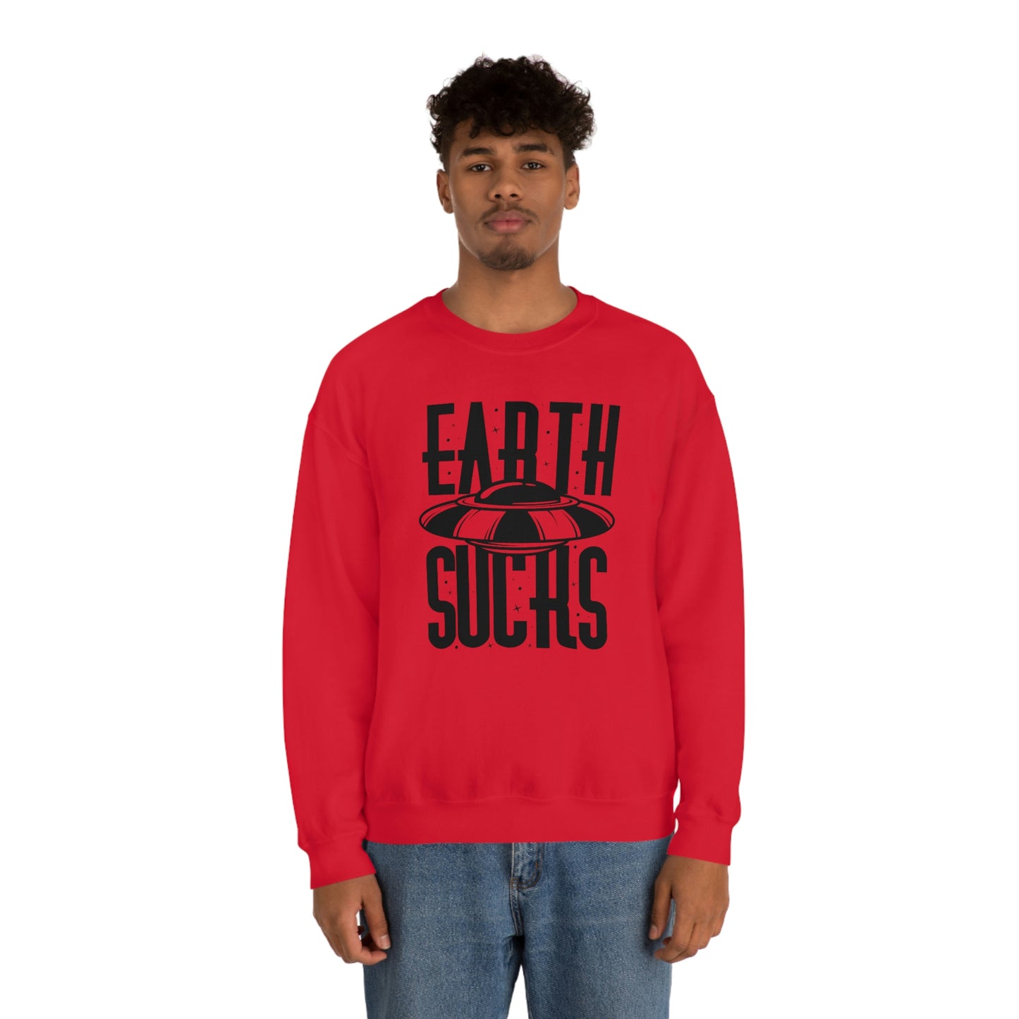 Earth Sucks Black Font unisex heavy blend crewneck sweatshirt