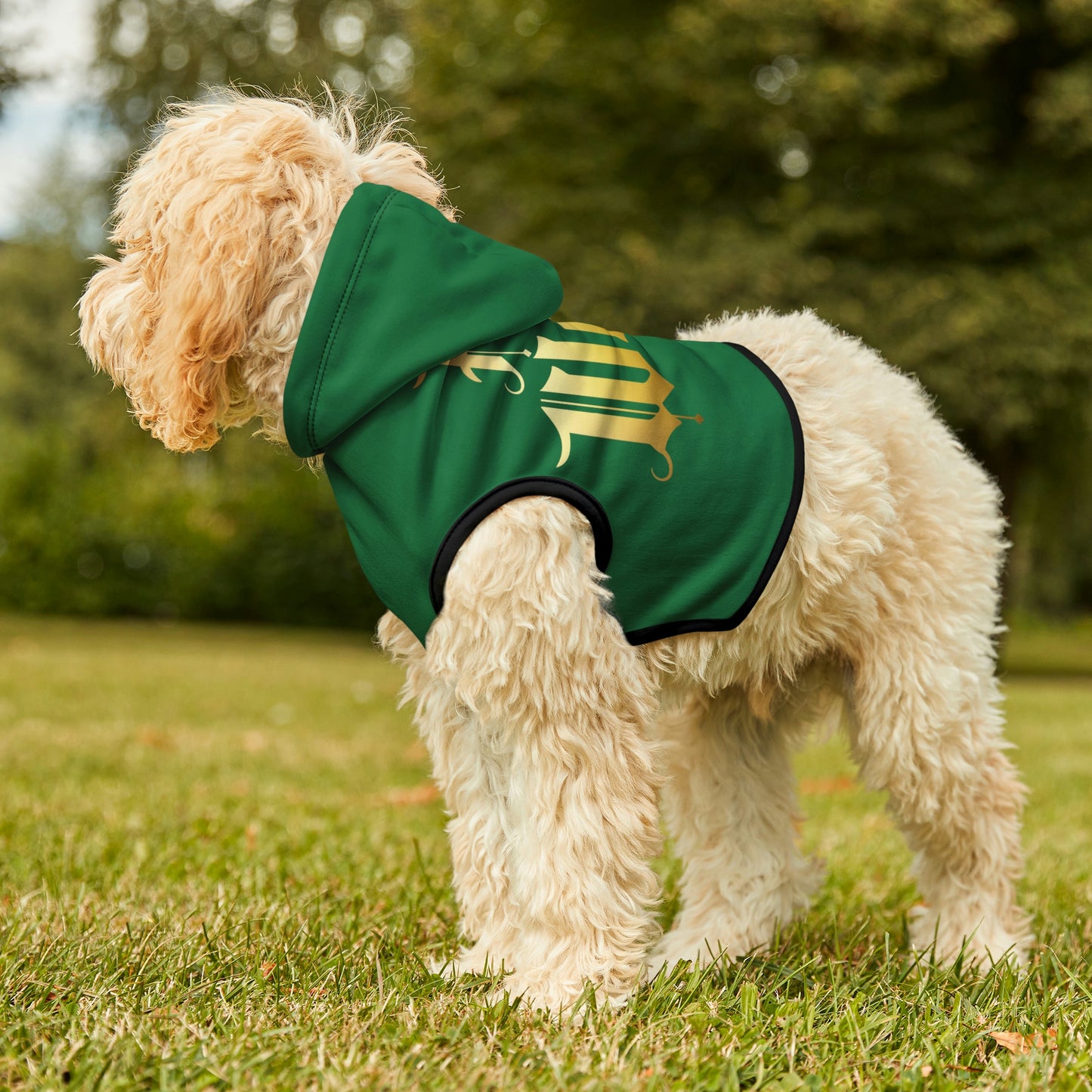 Four of Wands Green Dog Hoodie