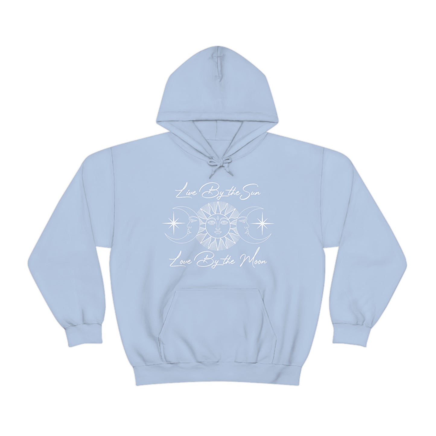 Live By the Sun White Font Unisex Heavy Blend™ Hooded Sweatshirt