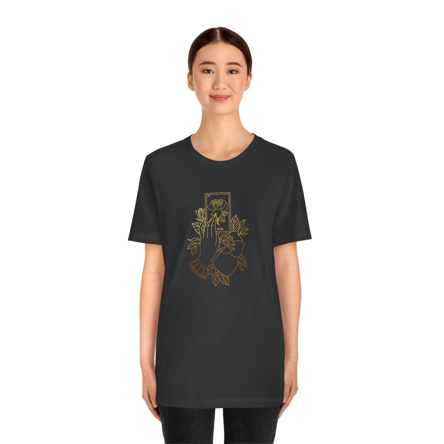 Rosa Card Gold Lines Unisex Jersey Short Sleeve Tee