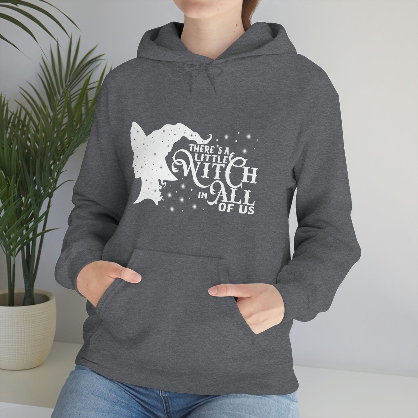 Witch In All of Us White Font Unisex Heavy Blend™ Hooded Sweatshirt