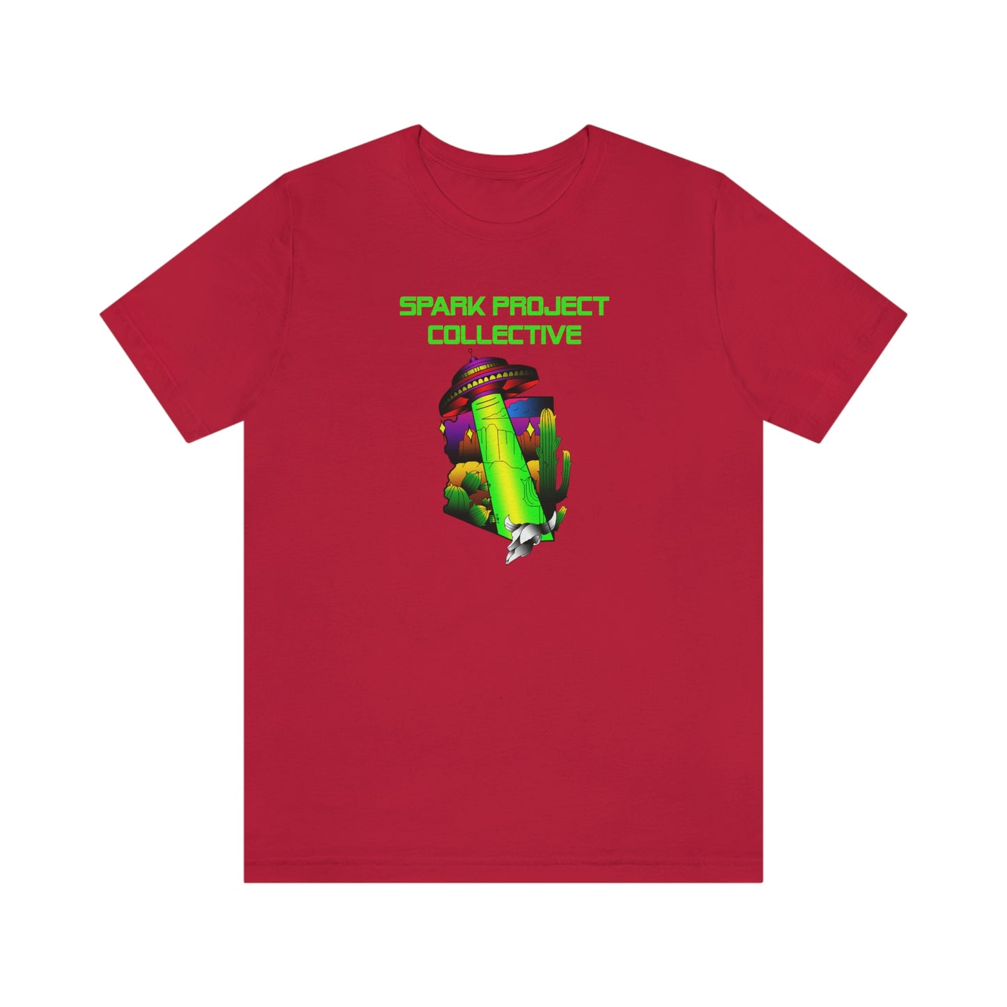 UFO Spark Green Font unisex jersey short sleeve tee