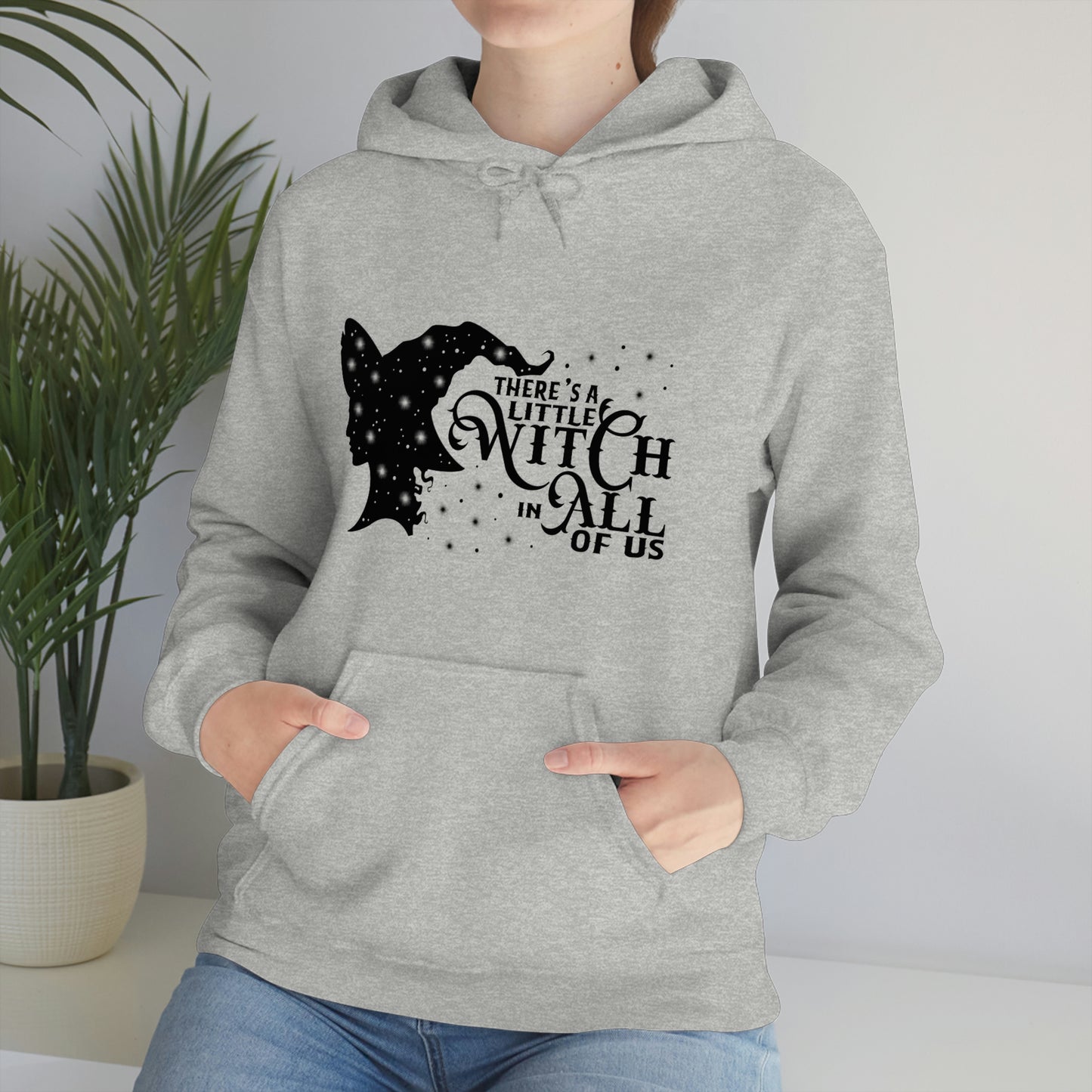 Witch In All Of Us Black Font Unisex Heavy Blend™ Hooded Sweatshirt