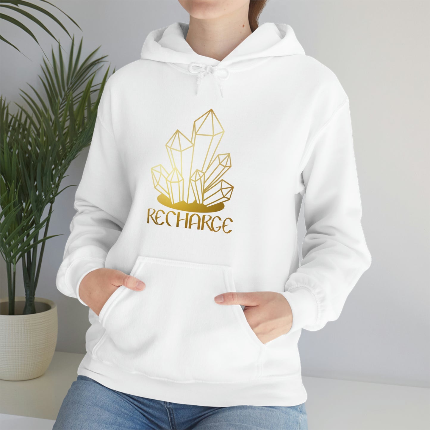 Recharge Gold Font Unisex Heavy Blend™ Hooded Sweatshirt