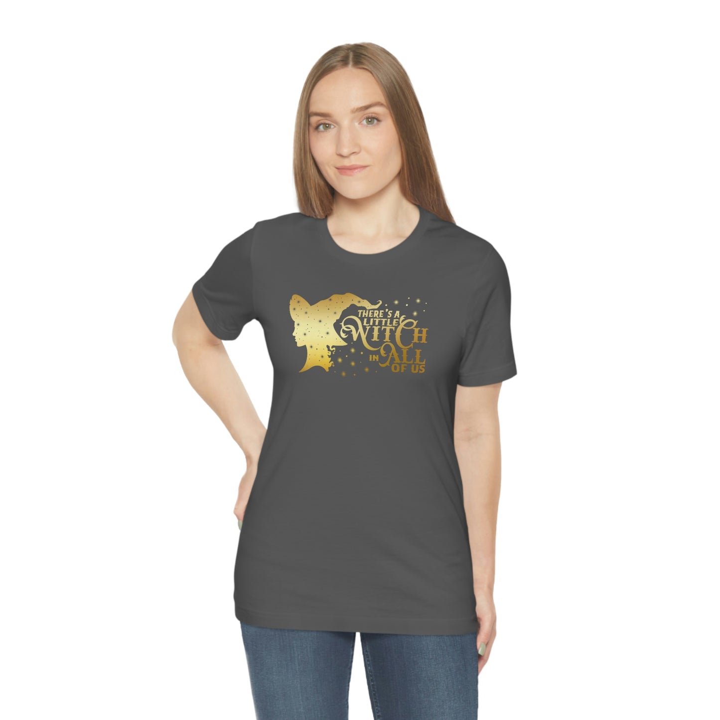 Witch In All of Us Gold Font Unisex Jersey Short Sleeve Tee