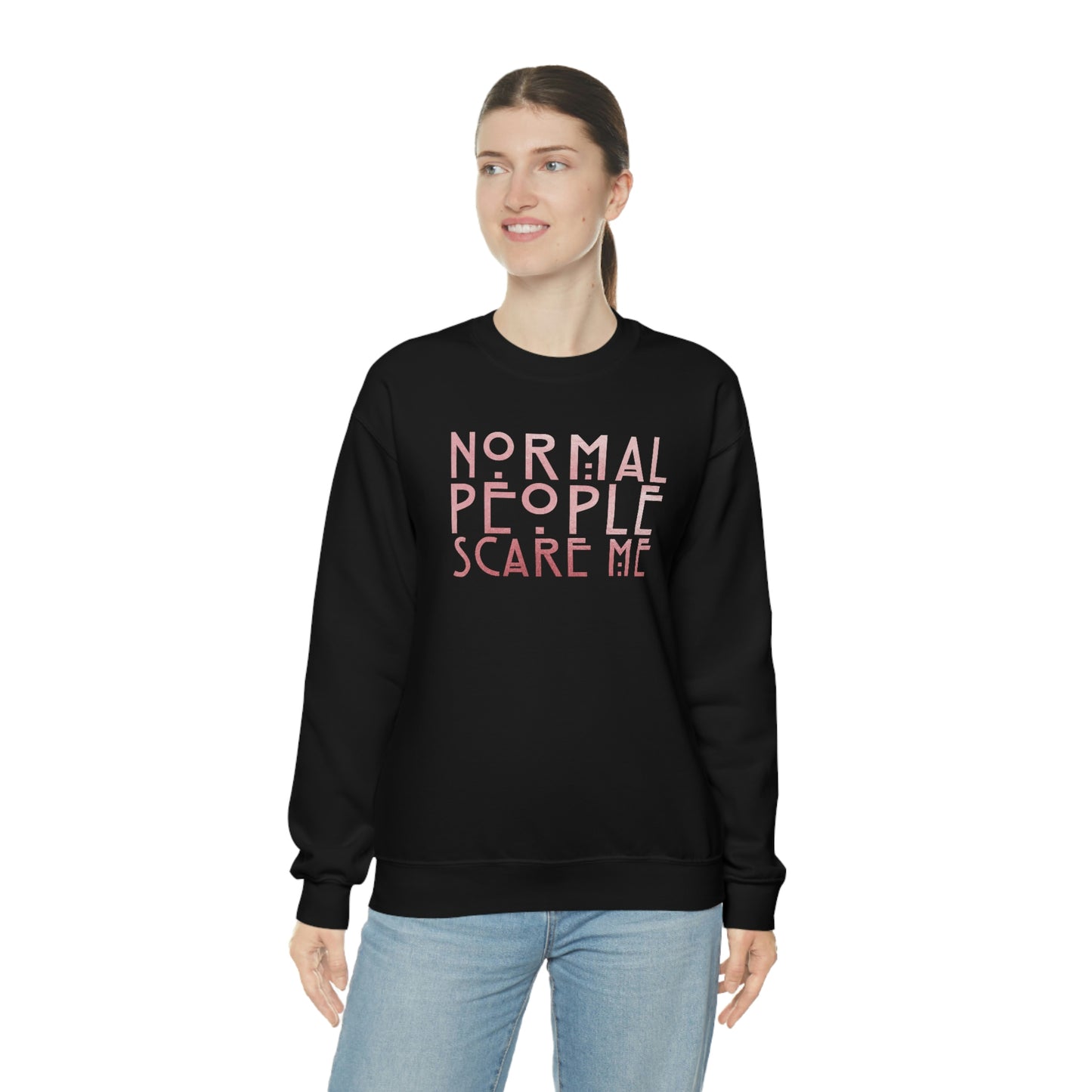 Normal People Scare Me Pink unisex heavy blend crewneck sweatshirt