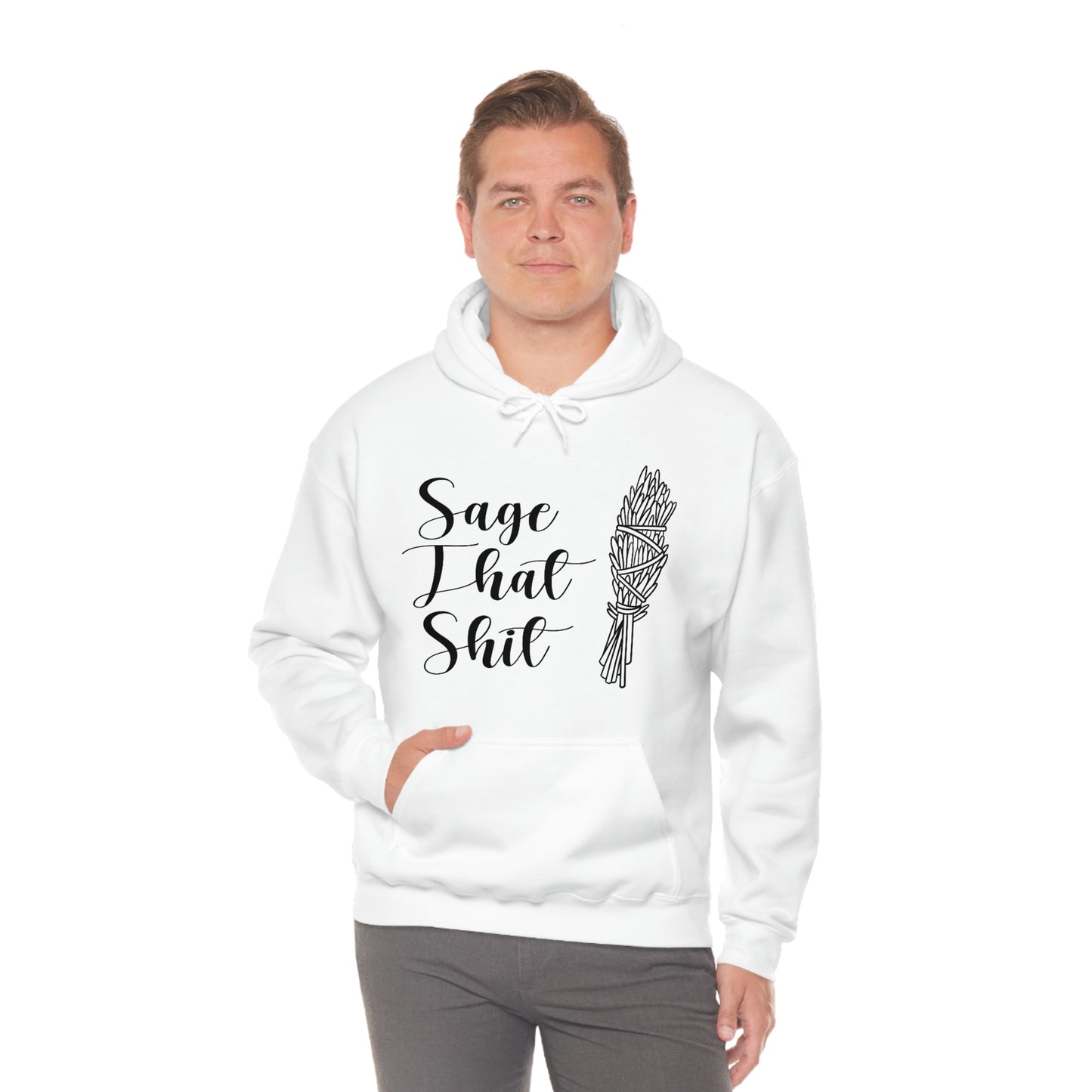 Sage That Black Font Unisex Heavy Blend™ Hooded Sweatshirt